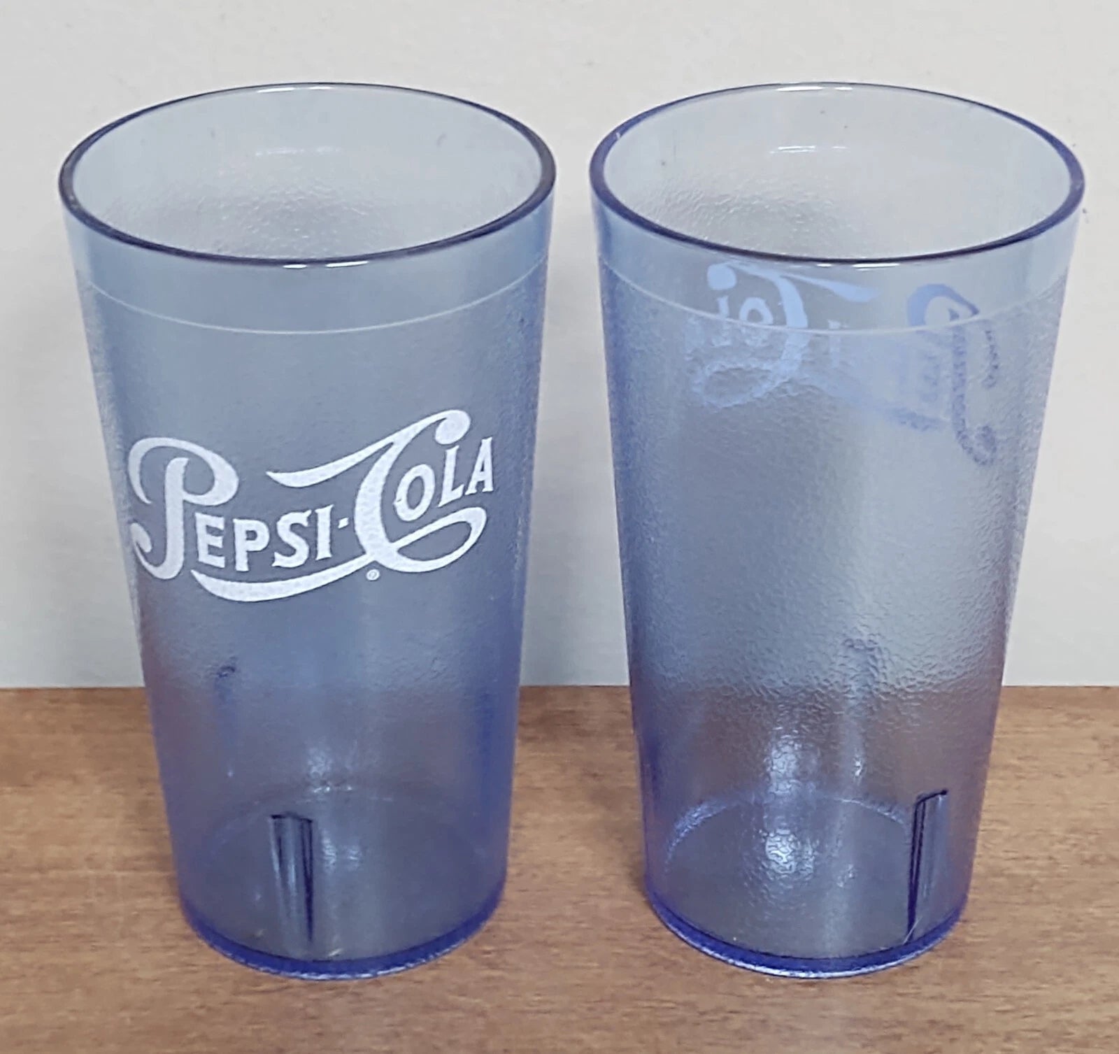 6 Vtg Retro 16oz PEPSI cups Tumblers Restaurant Lt Blue Plastic Carlisle Stack | eBay