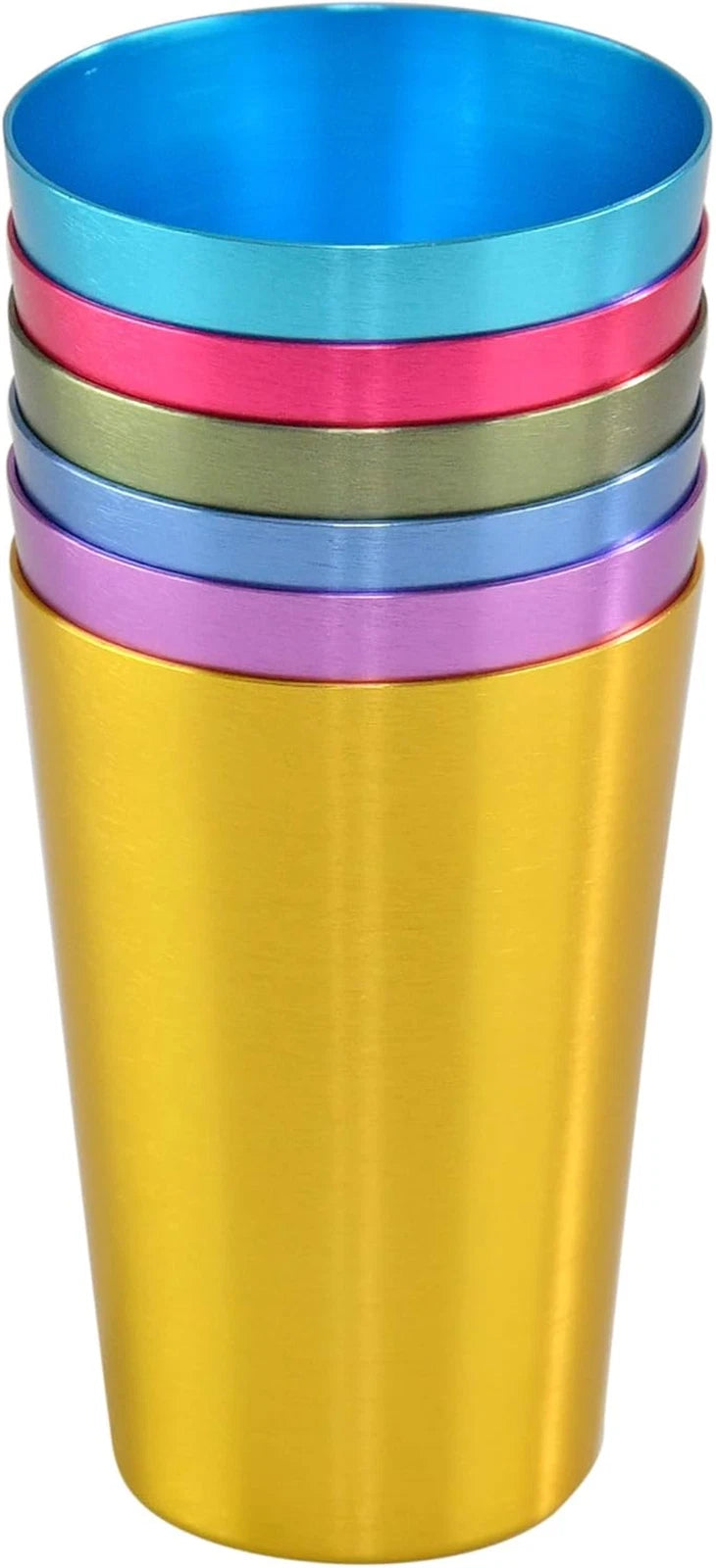 Colorful Aluminum Drinking Cups Set of 6, Colored Metal Tumblers, Shatte | eBay