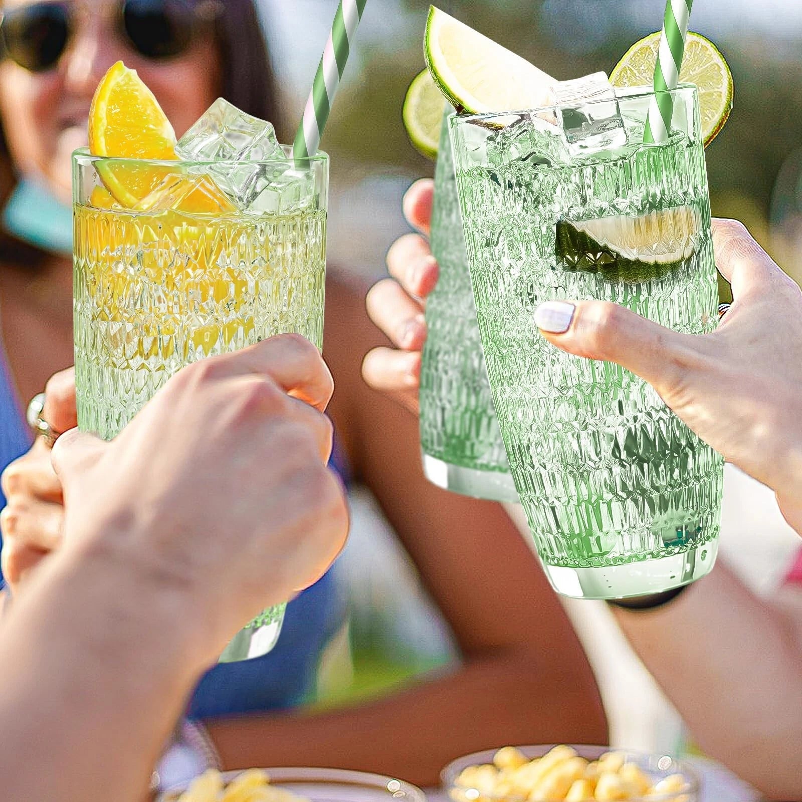 CREATIVELAND Highball Beverage Glasses Set of 6 Romantic Colored Thick & Heav... | eBay