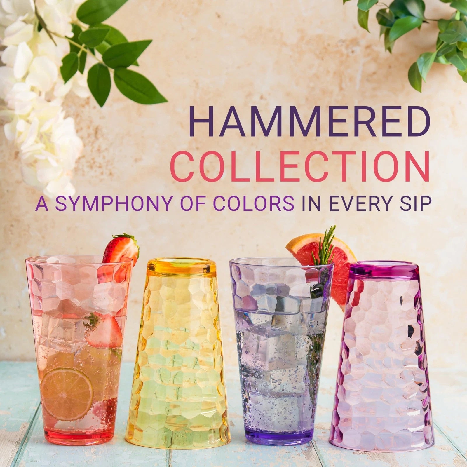 Hammered Plastic Drinking Tumbler, Dishwasher-Safe Premium Quality Water Glas... | eBay