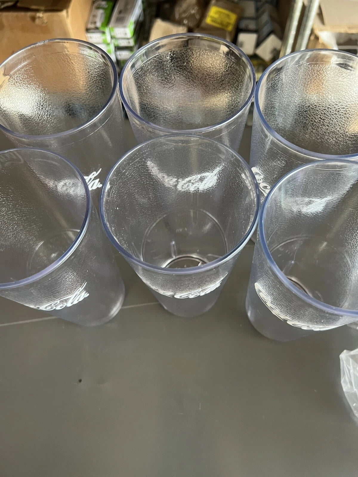 6-Coca Cola Clear Durable Plastic Restaurant Textured Tumblers Soda Cups 24 Oz | eBay