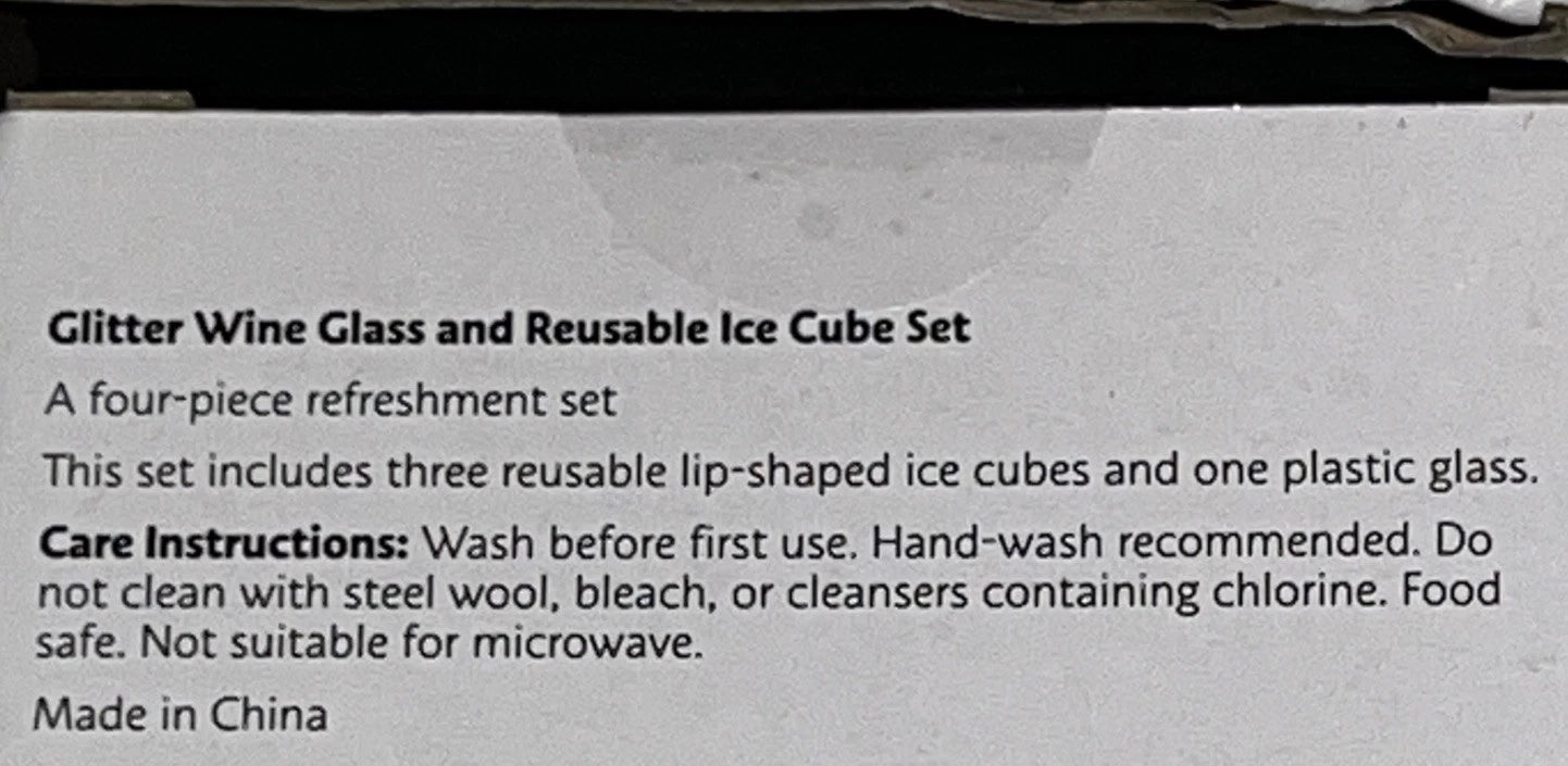 Glitter Wine Glass & Reusable Ice Cube Set Of 6 New (Sephora Beauty Insider) | eBay
