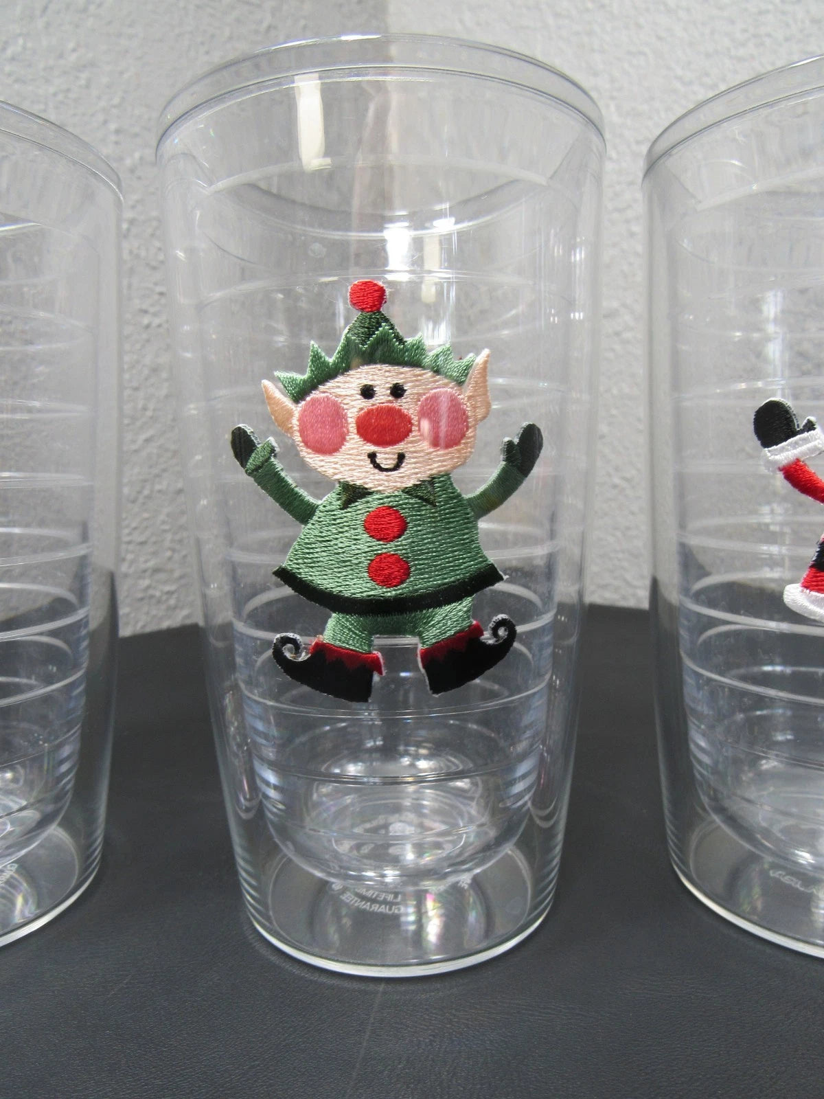 Christmas Tervis Tumblers 16 oz Embroidered Designs Santa Elf Snowman LOT OF 4 | eBay