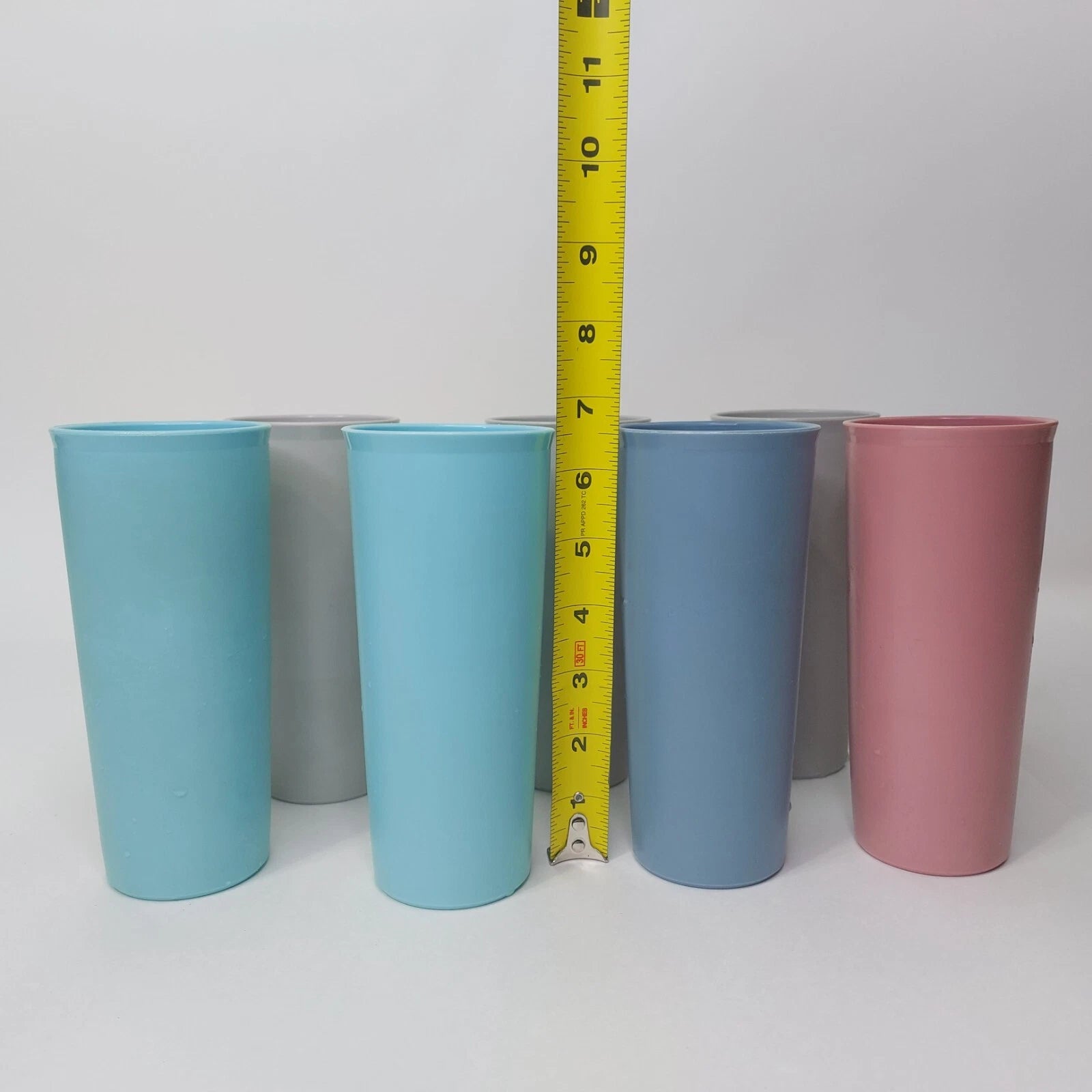 7 Vintage Tupperware Stacking Drinking Tumblers 16 oz Cups #107 Pastels | eBay