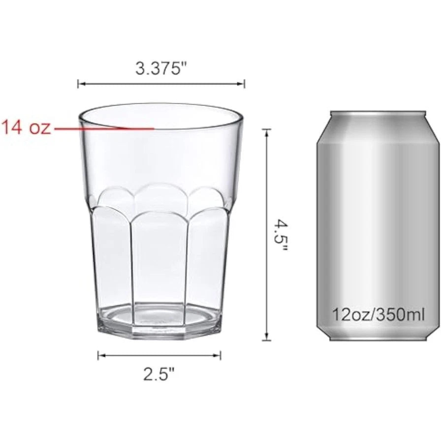 Affinity - 14-ounce clear plastic tumblers (set of 6), stackable, bpa- | eBay