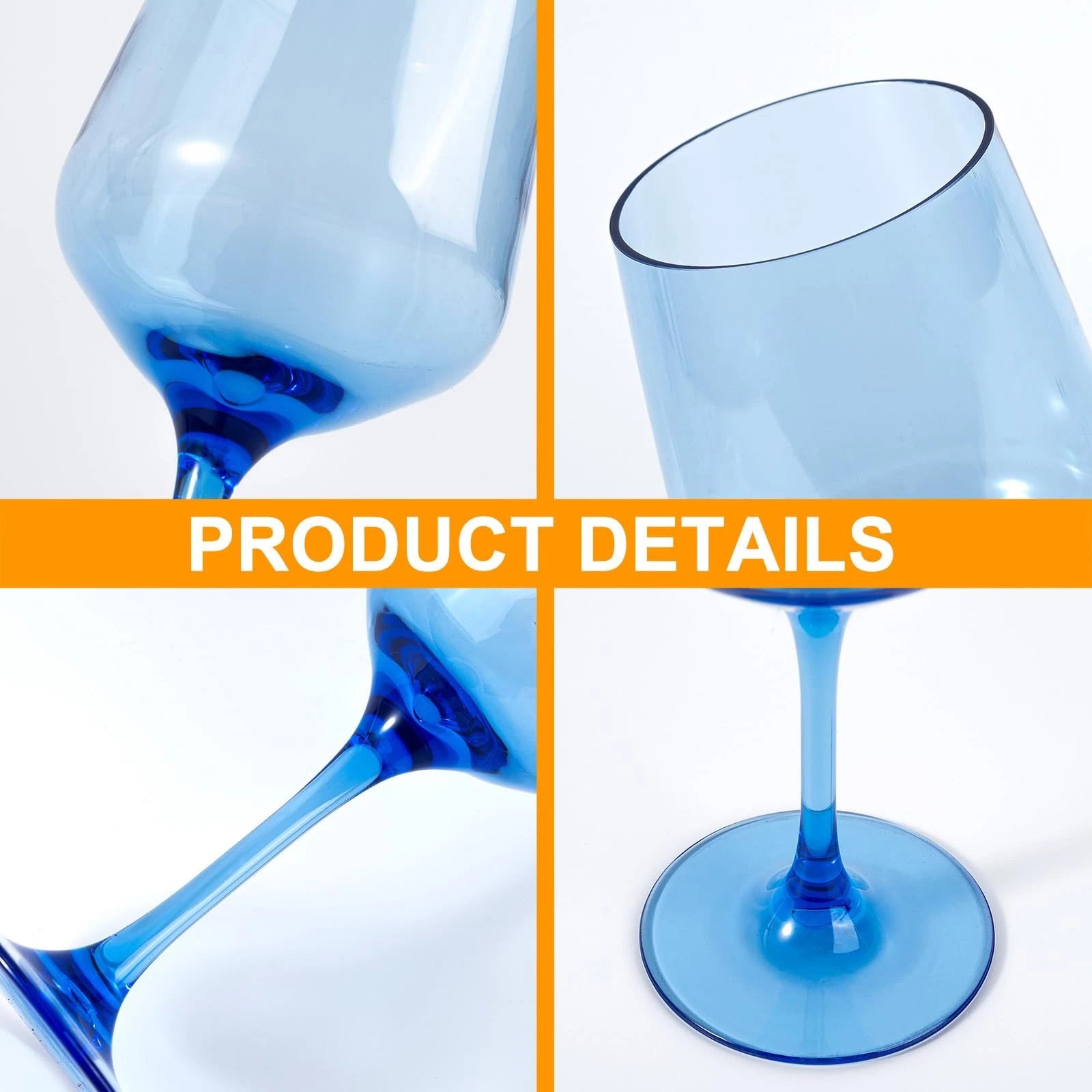 KOXIN-KARLU 18oz Unbreakable Acrylic Wine Glasses, Multicolor Set of 6 | eBay