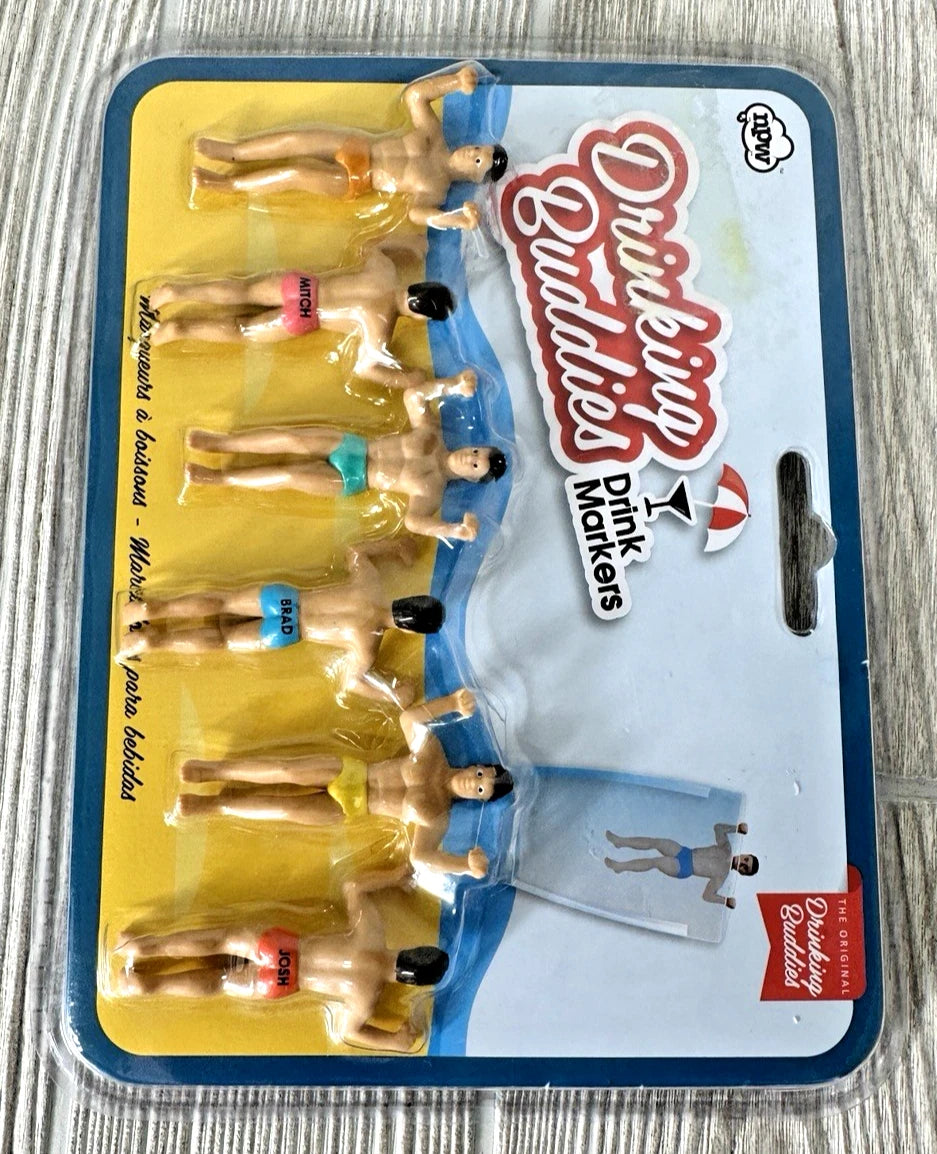 NEW Original Drinking Buddies Novelty Male Hunks Buddies Drink Markers Set Of 6 | eBay