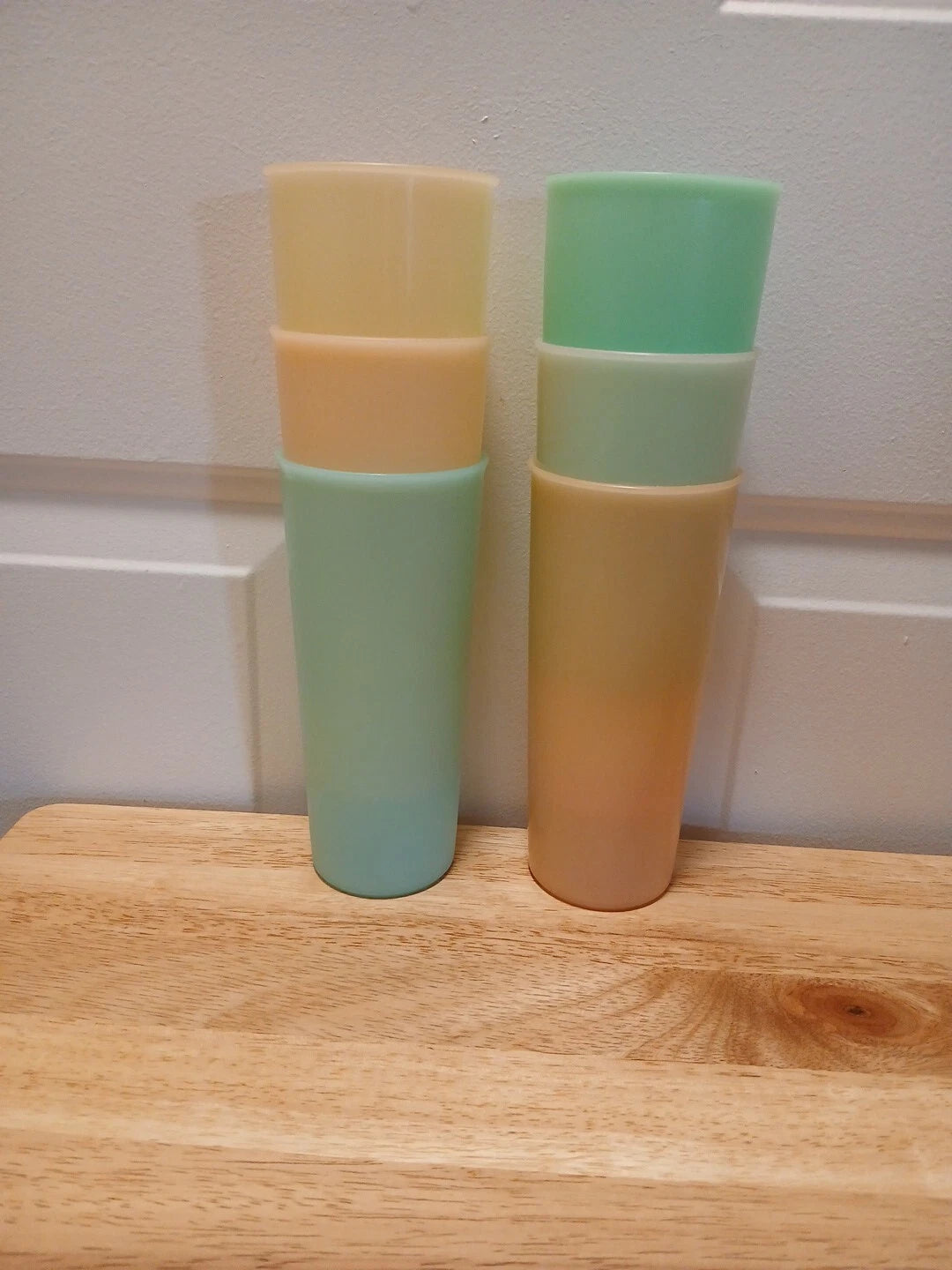 Tupperware Tall Drinking Cups Vintage 107 Pastel Tumblers Set Of 6 | eBay