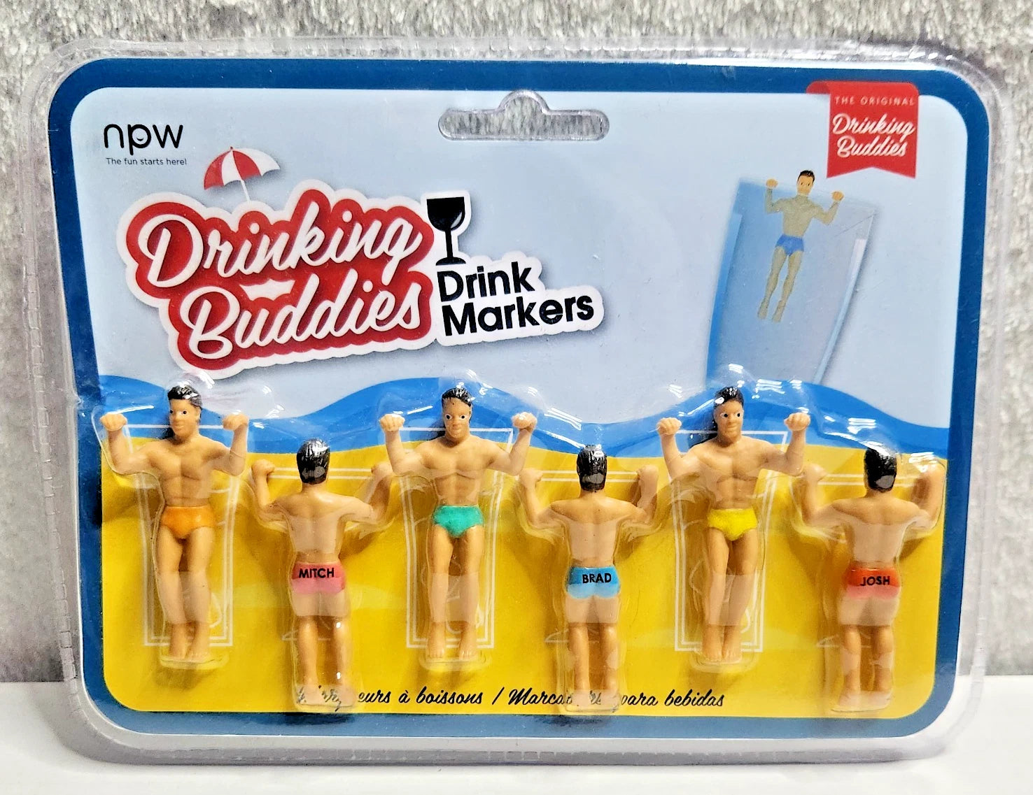 The Original Drinking Buddies Novelty Buddies Drink Markers Set Of 6 NEW! | eBay