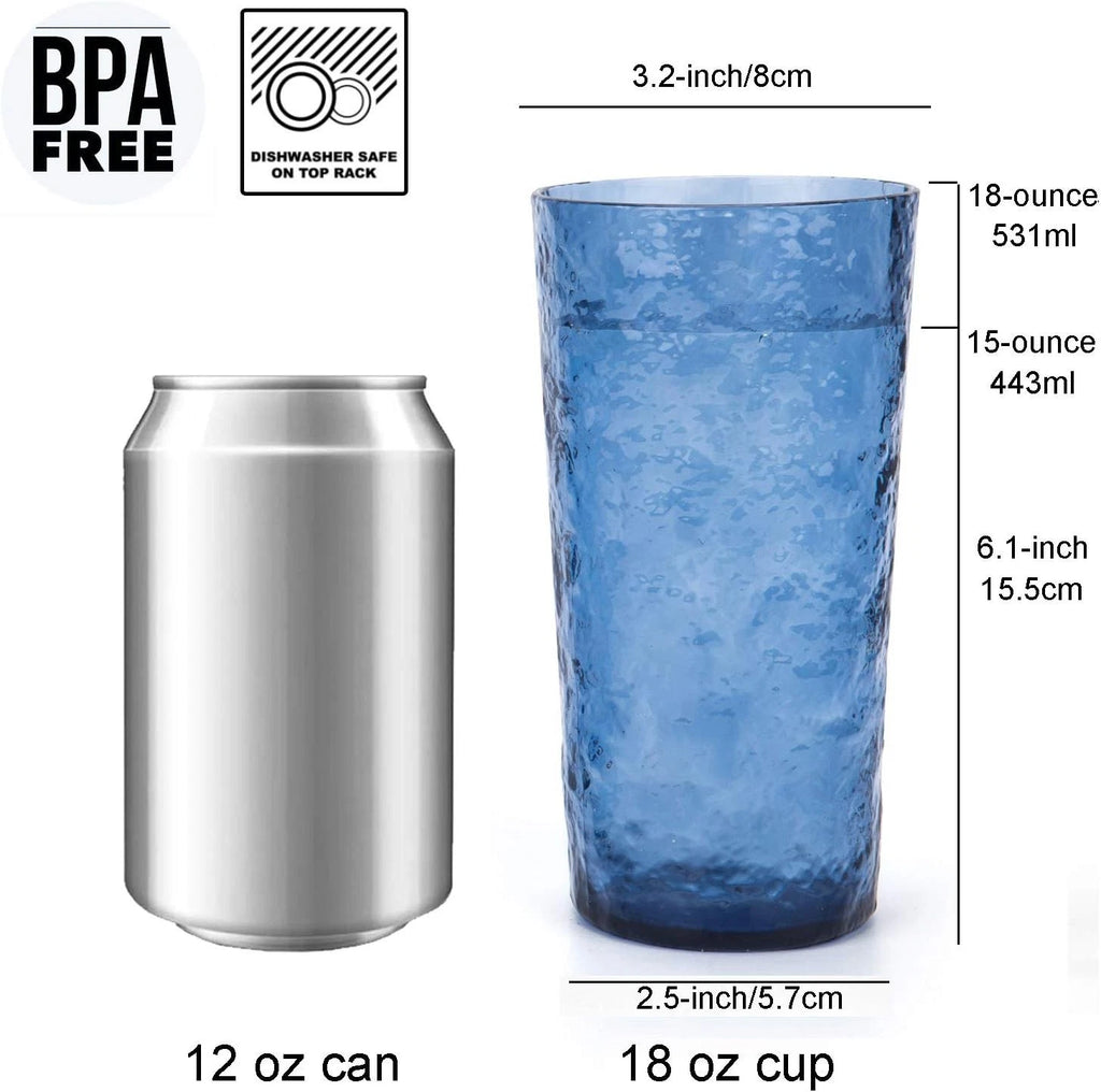 KX-WARE 18-ounce Acrylic Highball Glasses Plastic 6 Count (Pack of 1), Blue | eBay