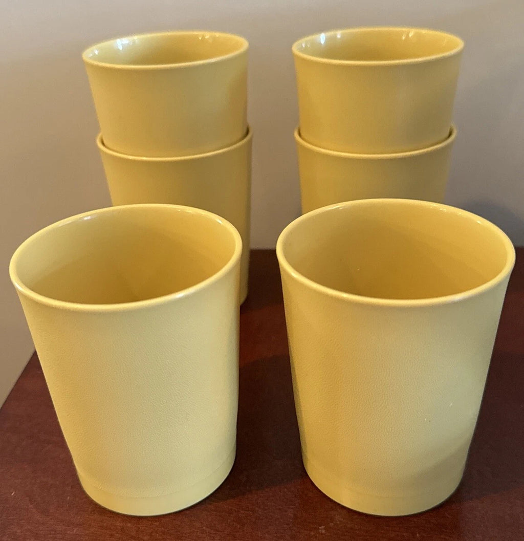 Vintage Tupperware Harvest Gold 6 oz Tumblers Cups #1251 Set of 6 Plastic | eBay