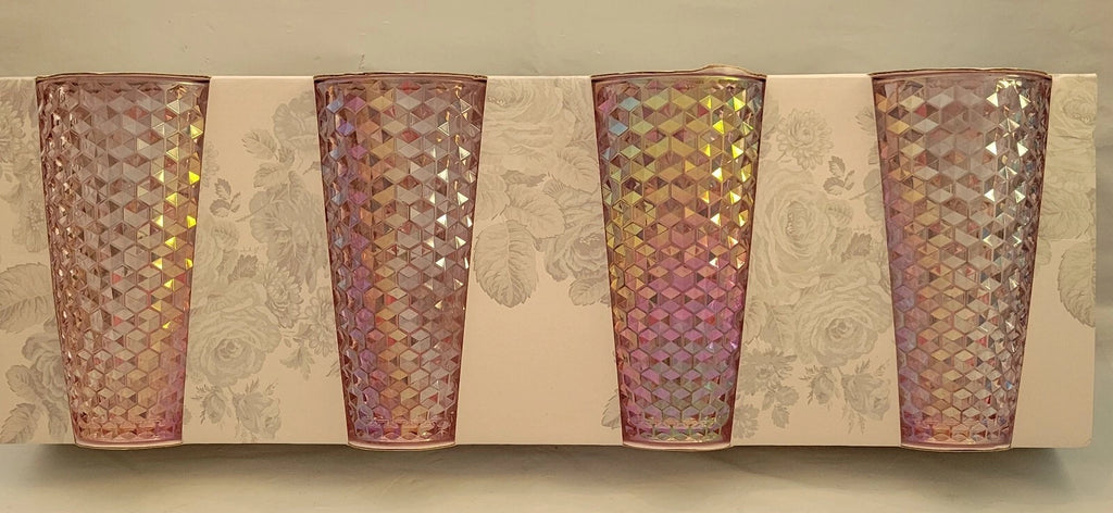Shabby Chic 4 Pack Acrylic Drinkware Pink Studded Tumblers Cup 19 Oz BPA Free | eBay