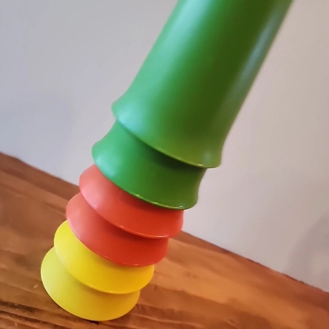 Set of 6 Vintage Tupperware Bell Tumbler Kids Cups #109 Green Yellow Red Plastic | eBay