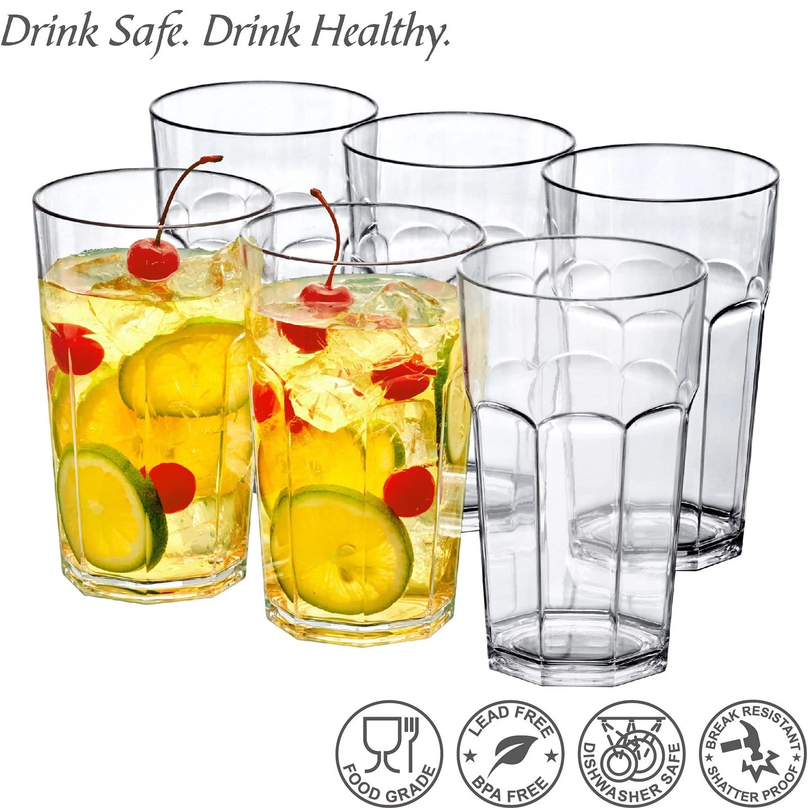 - Affinity - 20-Ounce Plastic Tumblers (Set of 6), Clear Reusable Plastic Cup... | eBay