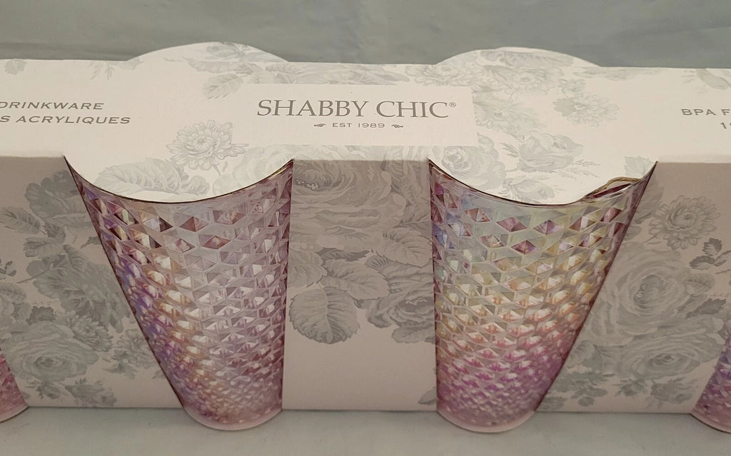 Shabby Chic 4 Pack Acrylic Drinkware Pink Studded Tumblers Cup 19 Oz BPA Free | eBay