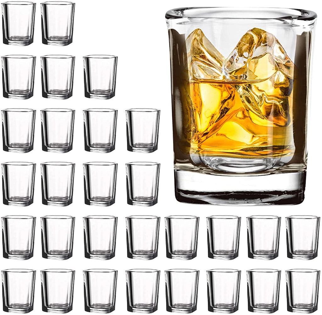 Vivimee 30 Pack Heavy Base Shot Glasses Bulk, 2.2 Oz Square Shot Glass Set | eBay