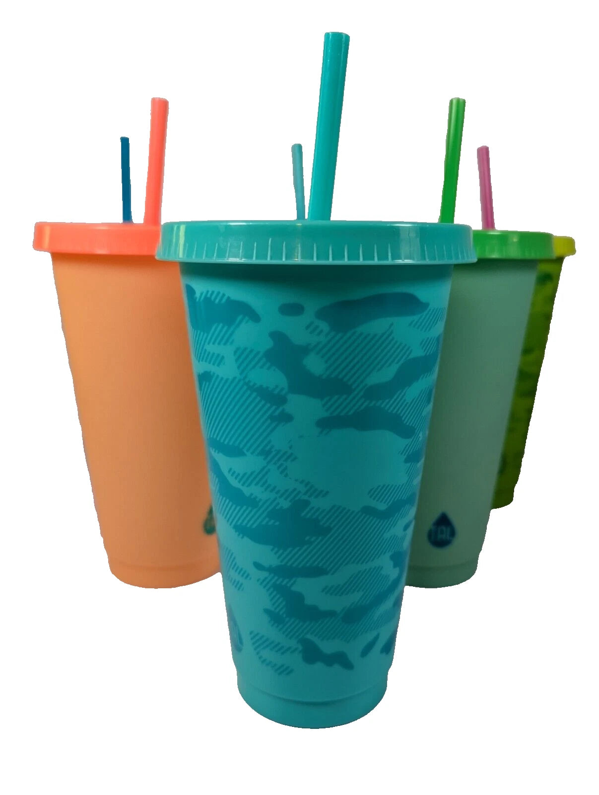 6 TAL Reusable Color Changing Plastic Drinking Cups, Straws and Lids Tumblers | eBay