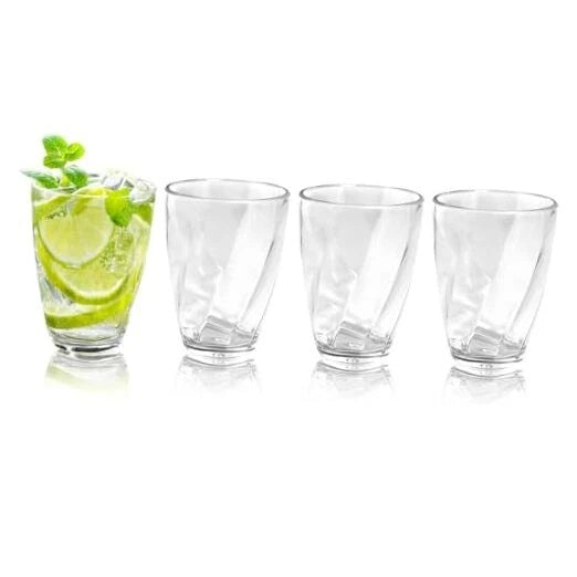 12-ounce Plastic Water Tumblers | Set of 4 Transparent Clear 12.3oz | eBay