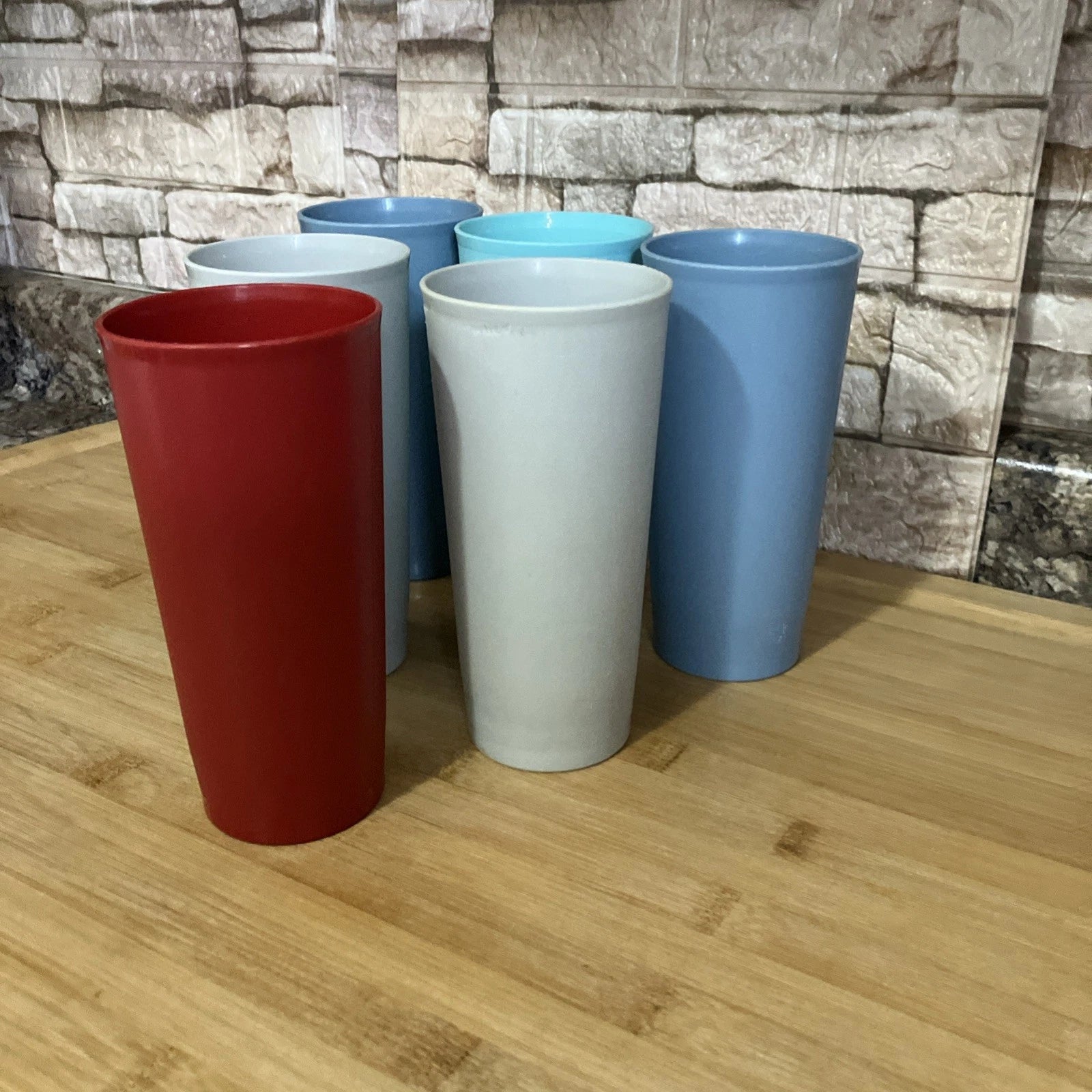 Tupperware Drink Beverage Tumblers Glasses 1348 Set of 6 Vintage Stackable 16 Oz | eBay