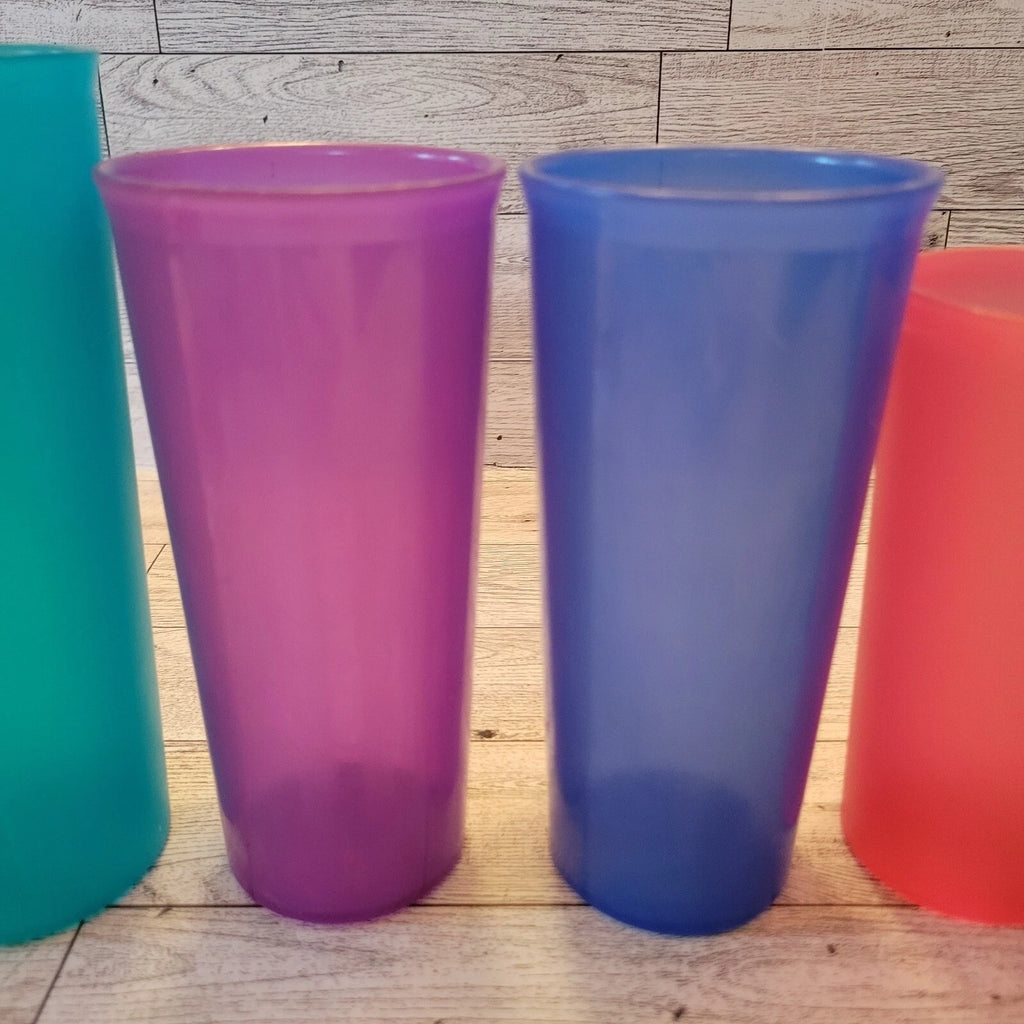 Vintage Tupperware Lot of 6 Jewel Tone Plastic Tumblers 9 12 16 oz Drinking Cups | eBay