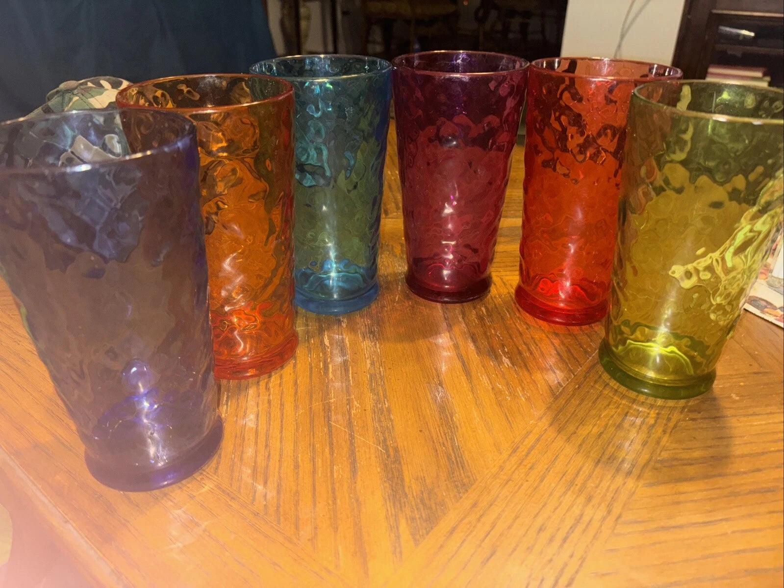 1970’s Pasabache Jewel Tone Optic Circles Acrylic 16oz Tumblers Set Of 6 | eBay