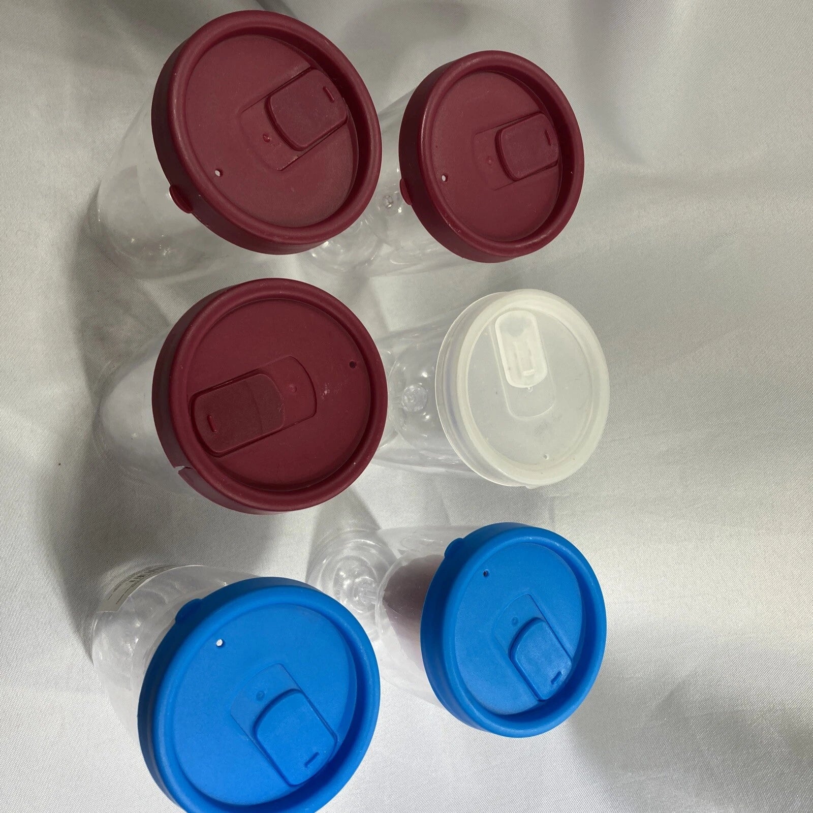 Wine Glass Plastic Tumbler Clear Encased Goblet Cups with Lid Set Of Six | eBay