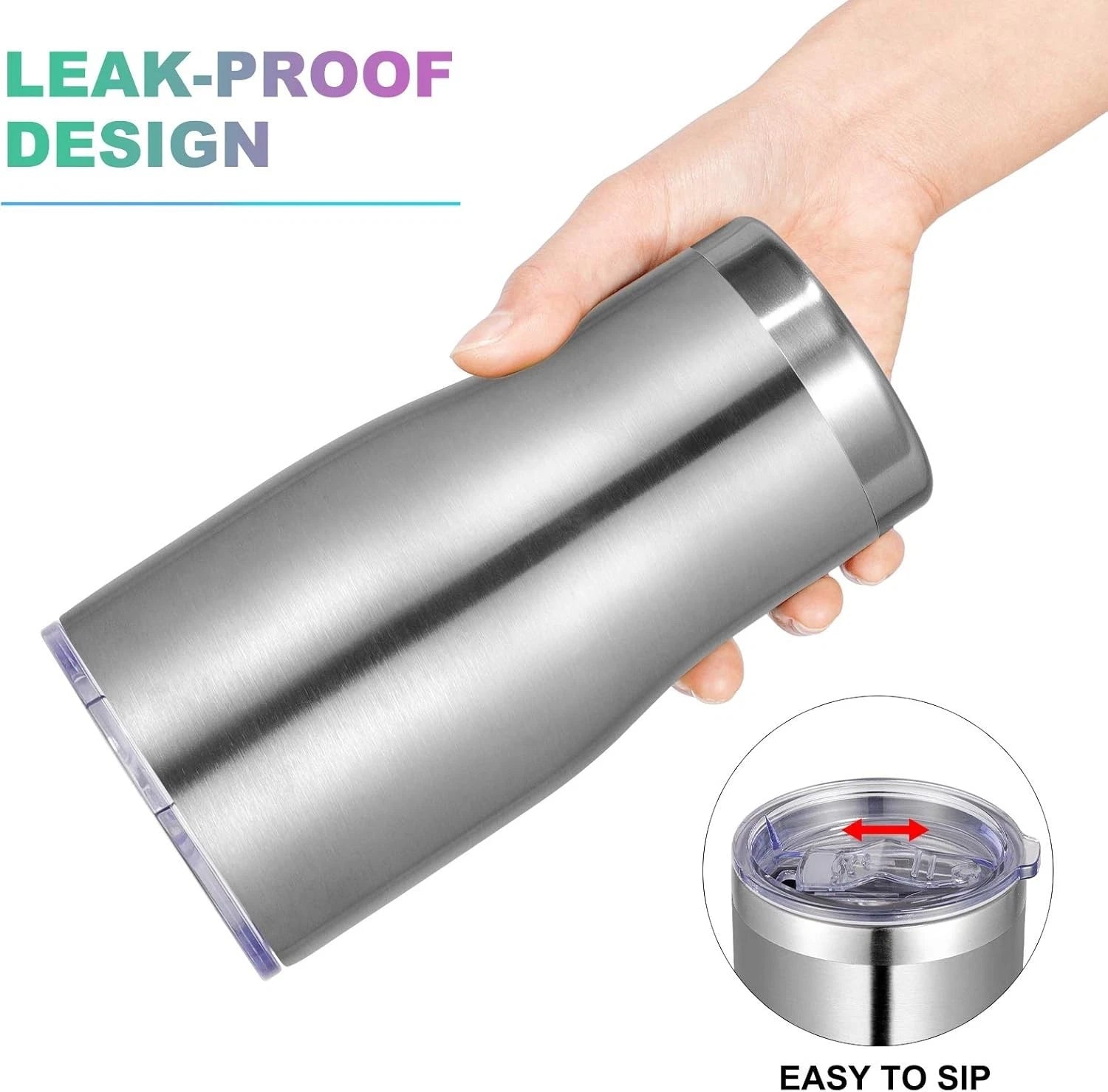 Set of 6 20oz Stainless Steel Travel Tumblers - Perfect for Hot & Cold Drinks | eBay