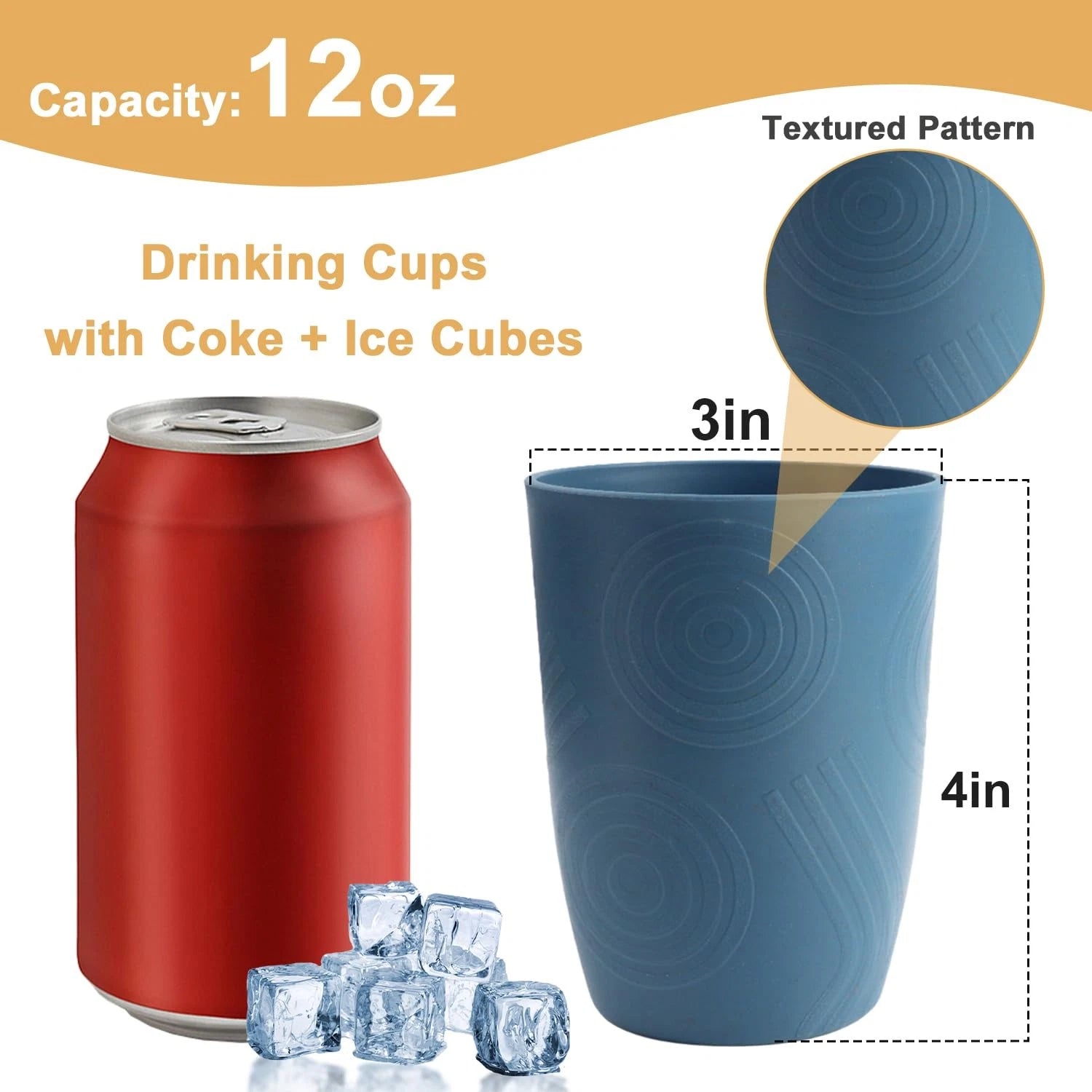 12 oz Wheat Straw Cups Set of 6, Alternatives to Plastic Cups Reusable, Unbre... | eBay