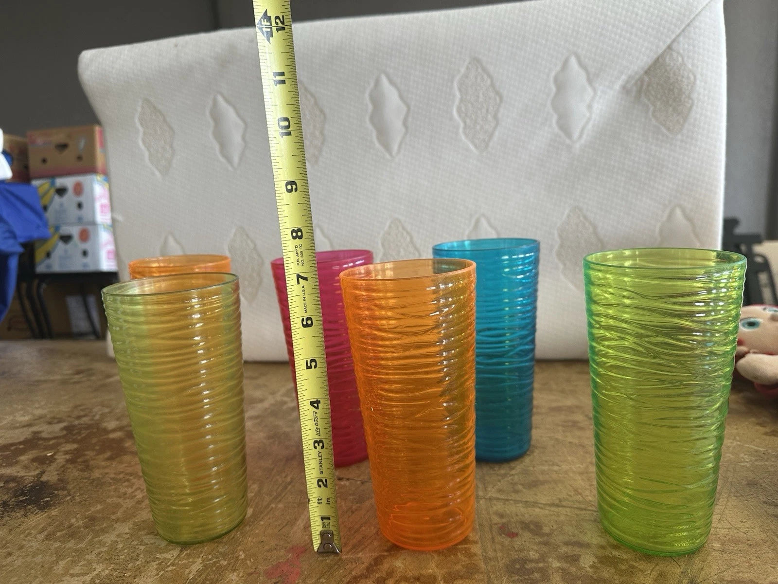 Set Of 5 MCM Acrylic Ribbed 7” Tall Tumblers | eBay