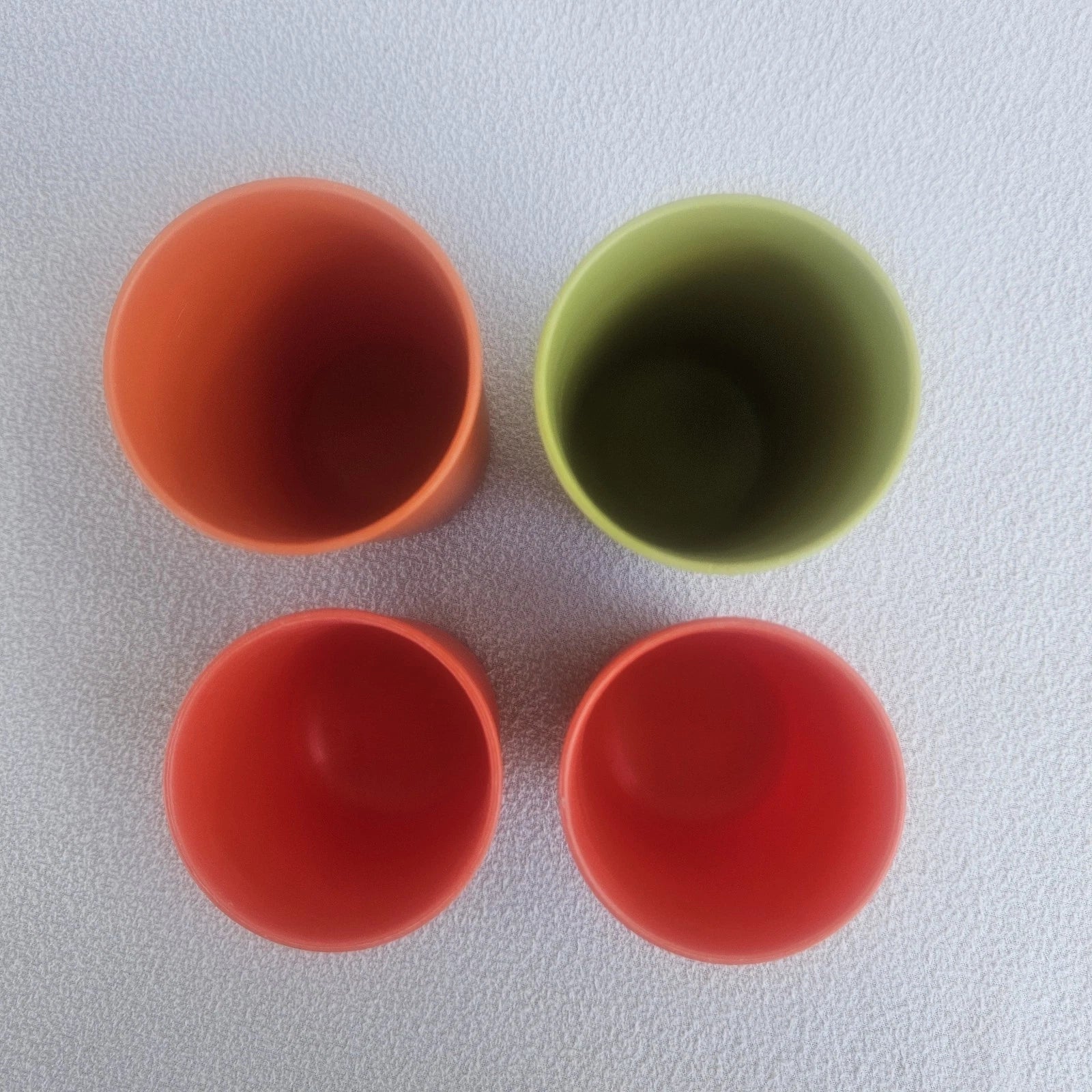 Tupperware 8oz 6oz Tumblers Plastic Cups Avocado Green Orange 1320 Set of 4 | eBay