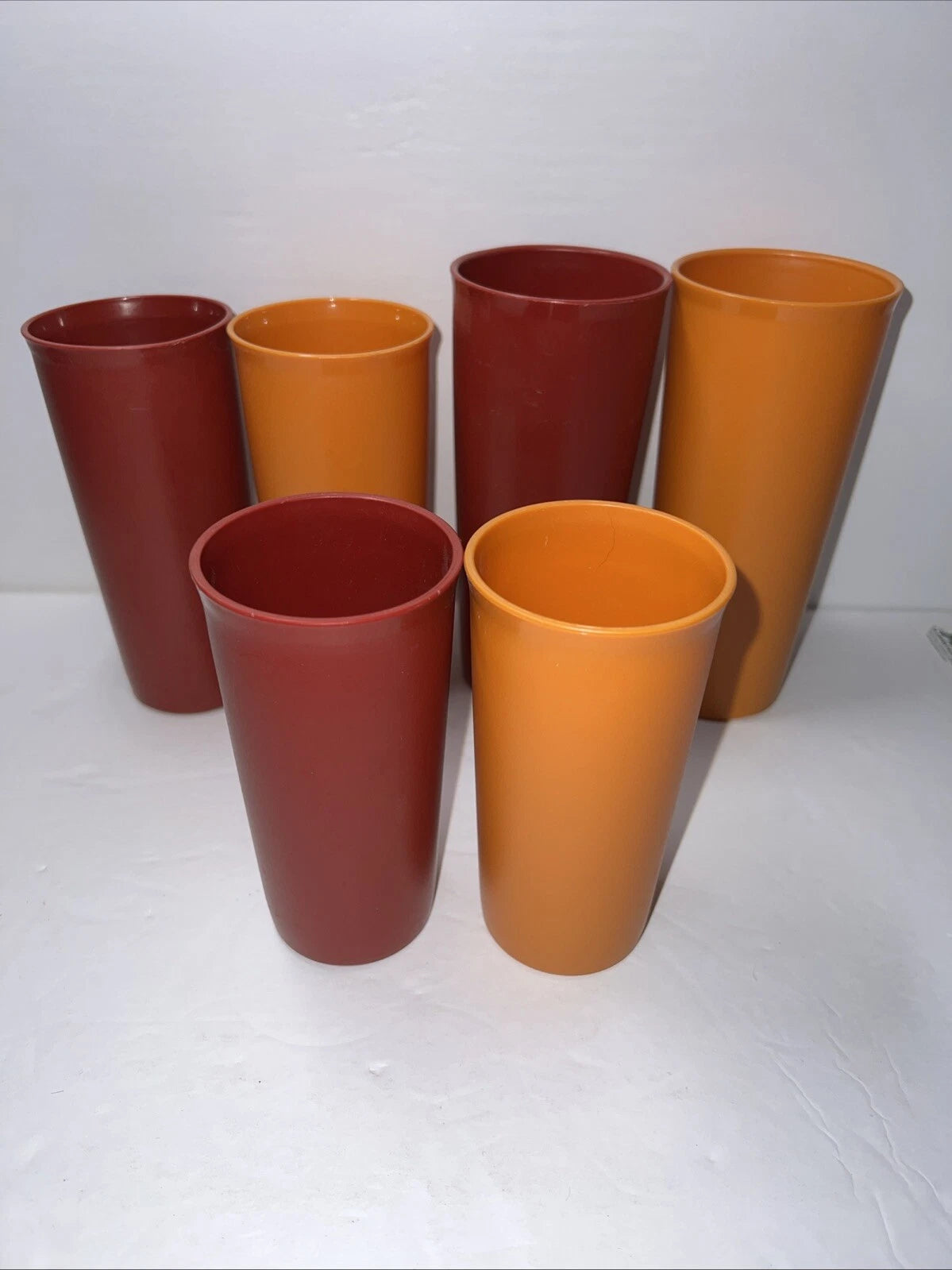 SET OF (6) Harvest VINTAGE TUPPERWARE Red Orange Plastic Glasses Tumblers | eBay