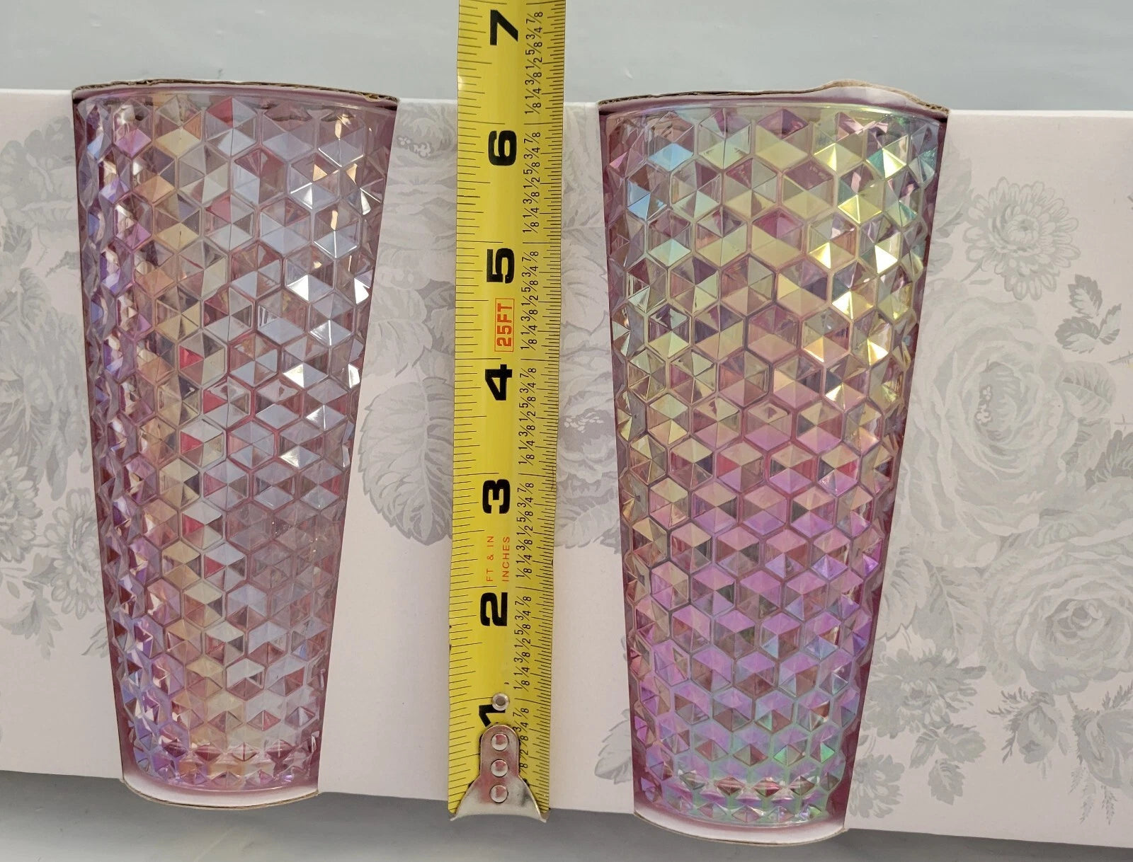 Shabby Chic 4 Pack Acrylic Drinkware Pink Studded Tumblers Cup 19 Oz BPA Free | eBay