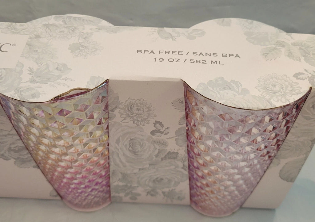Shabby Chic 4 Pack Acrylic Drinkware Pink Studded Tumblers Cup 19 Oz BPA Free | eBay