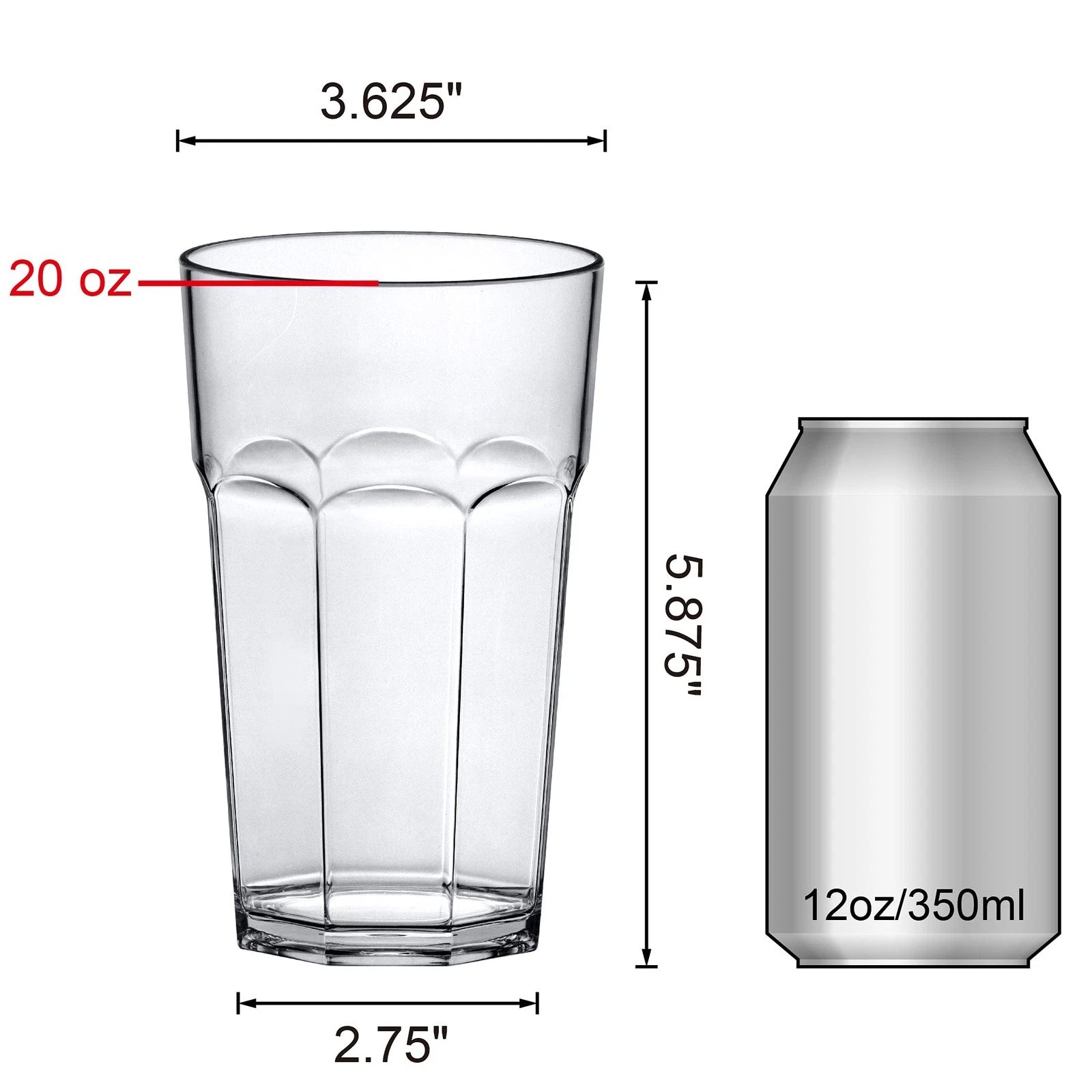 - Affinity - 20-Ounce Plastic Tumblers (Set of 6), Clear Reusable Plastic Cup... | eBay