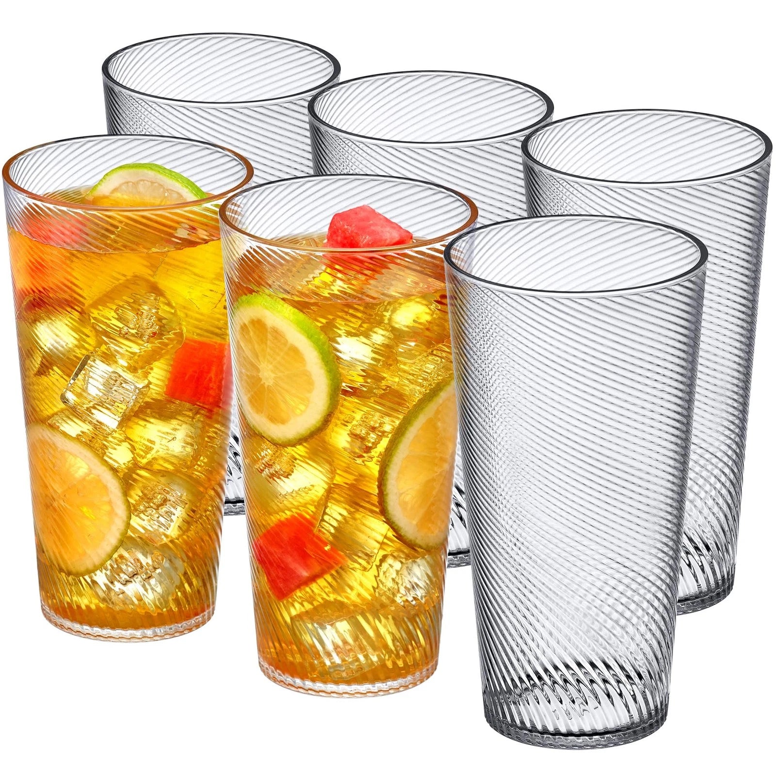 Breeze - 30-Ounce Plastic Tumblers (Set of 6), All-Clear Reusable Cups, Stack... | eBay