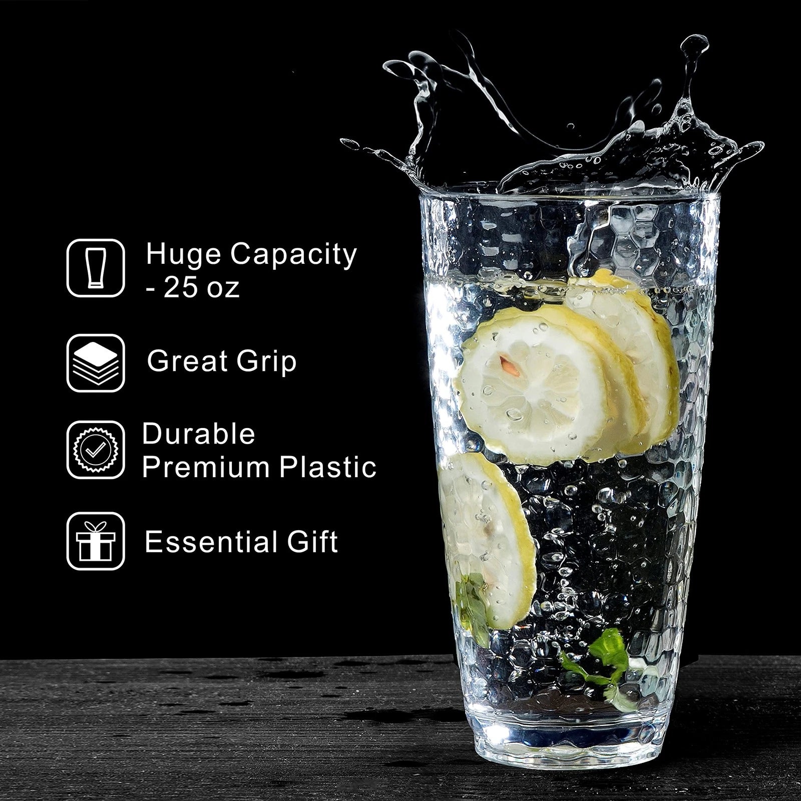 Unbreakable Plastic Tumbler Cups, Set of 6, Large Water Tumbler Set, 25 oz Hi... | eBay