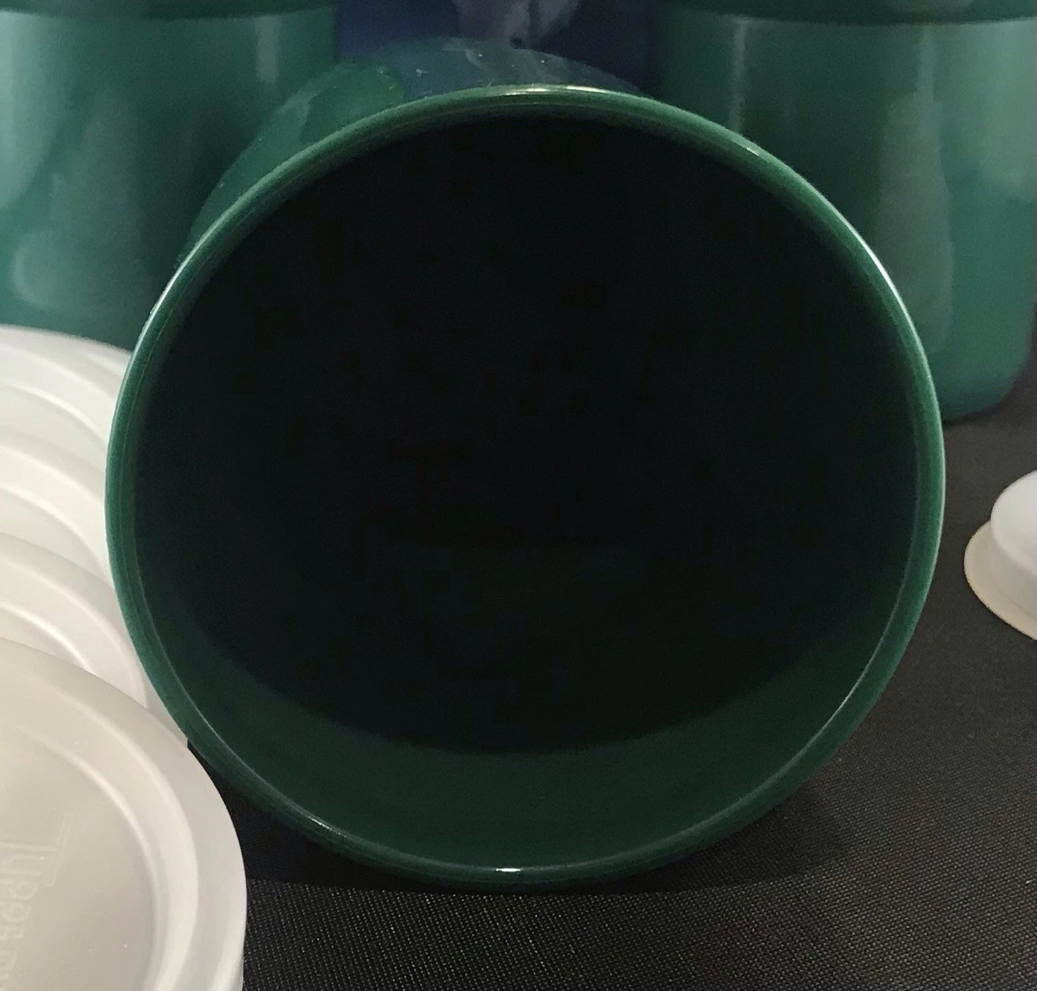 Set OF 6 TUPPERWARE 12oz STACKABLE GREEN TUMBLERS #2412 WITH LIDS And Sippers | eBay