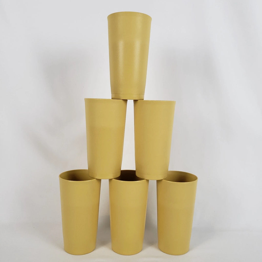 Vintage Tupperware Lot of 6 Tumblers 12 oz Drinking Cups Harvest Gold #873 NOS | eBay