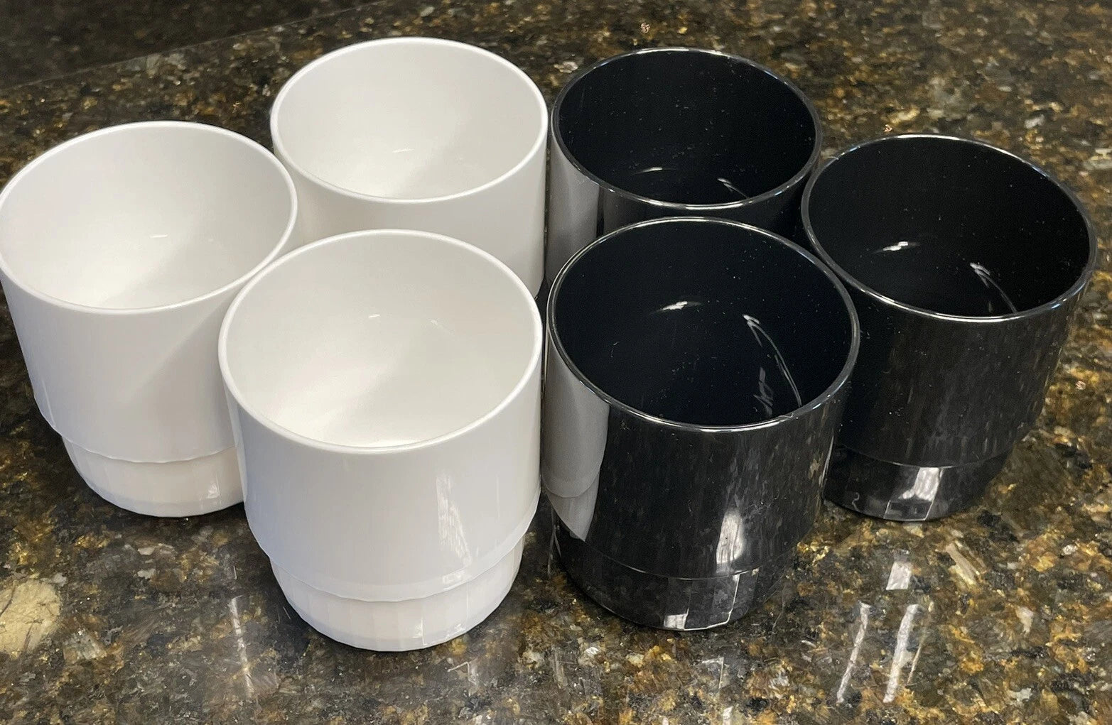 Set Of 6 Tupperware Cup Low Ball Preludio Acrylic 10 oz. #1672 Black And White | eBay