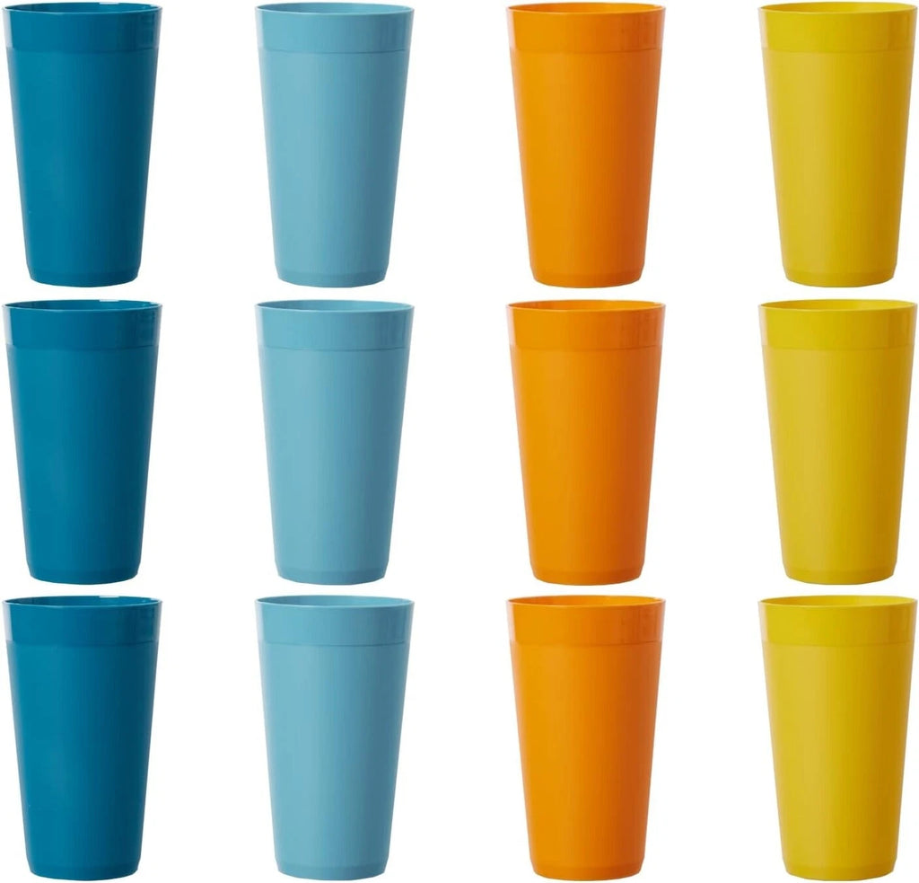 Plastic Water Tumblers Set of 12 20oz Sunrise Color BPA-Free Reusable Outdoor | eBay