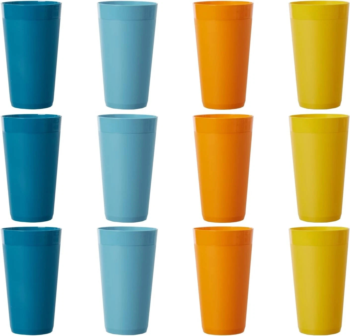 Plastic Water Tumblers Set of 12 20oz Sunrise Color BPA-Free Reusable Outdoor | eBay