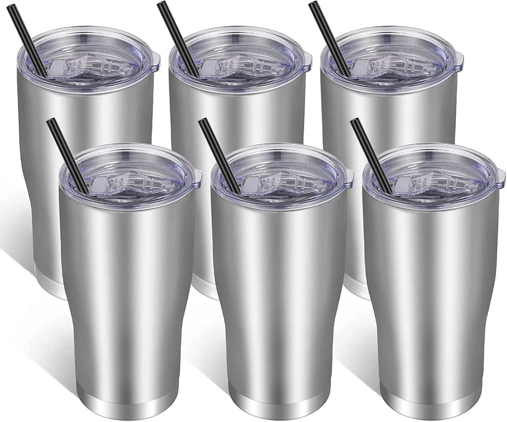 Set of 6 20oz Stainless Steel Travel Tumblers - Perfect for Hot & Cold Drinks | eBay