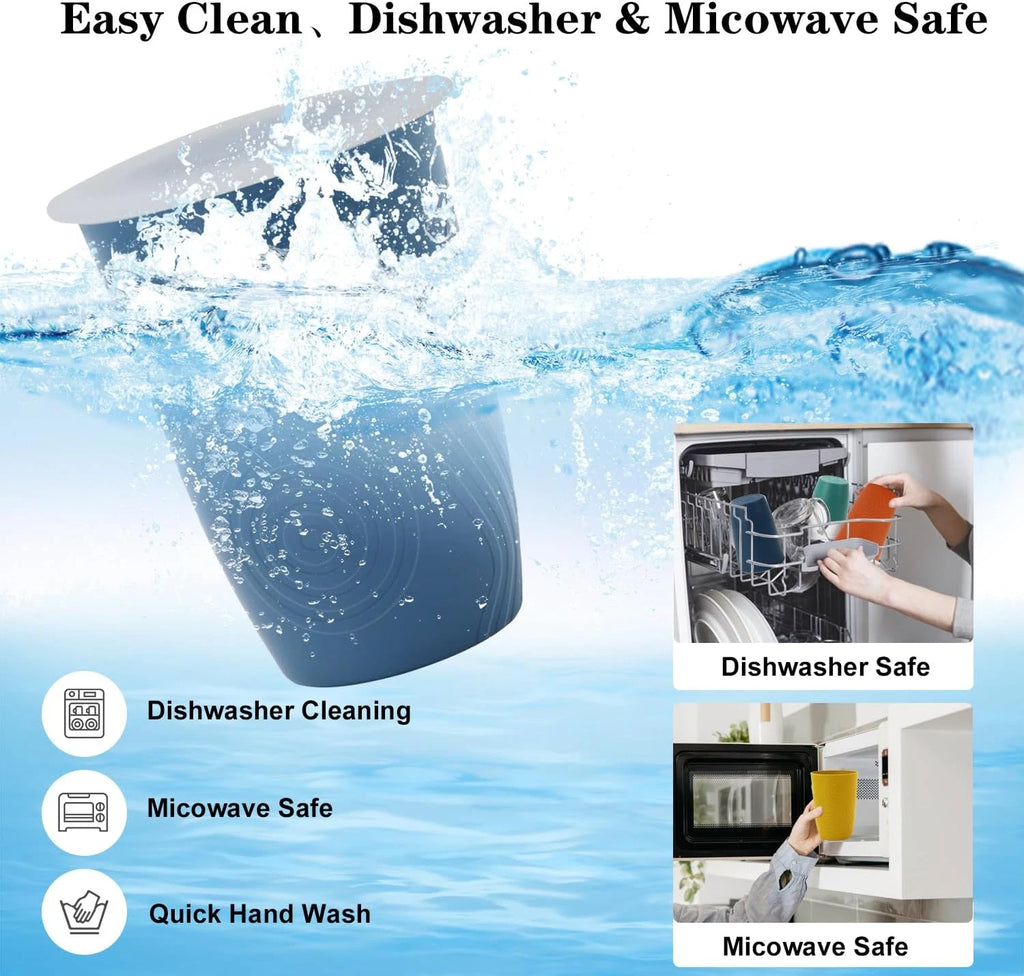 Wheat Straw Cups with Lid, Plastic Cups Set of 6, 16 Oz Unbreakable Kids Tumbler | eBay