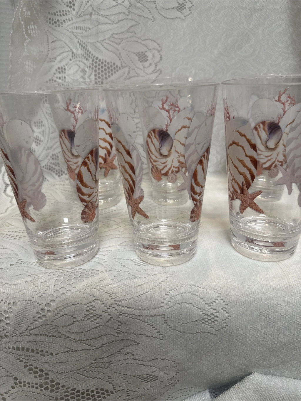 Seashell Acrylic Tumblers Seashells Conch Set of 6 Nautical | eBay