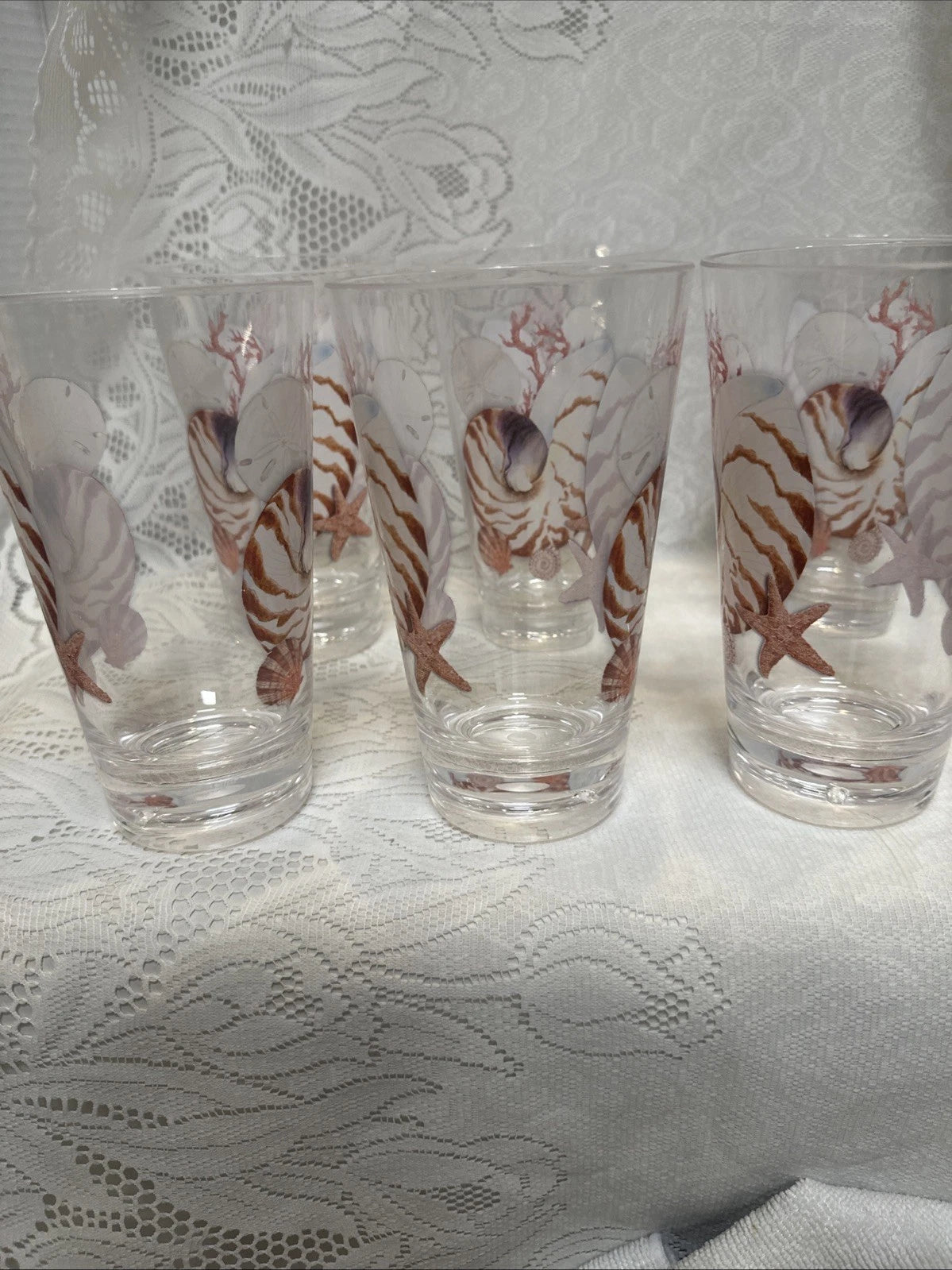 Seashell Acrylic Tumblers Seashells Conch Set of 6 Nautical | eBay