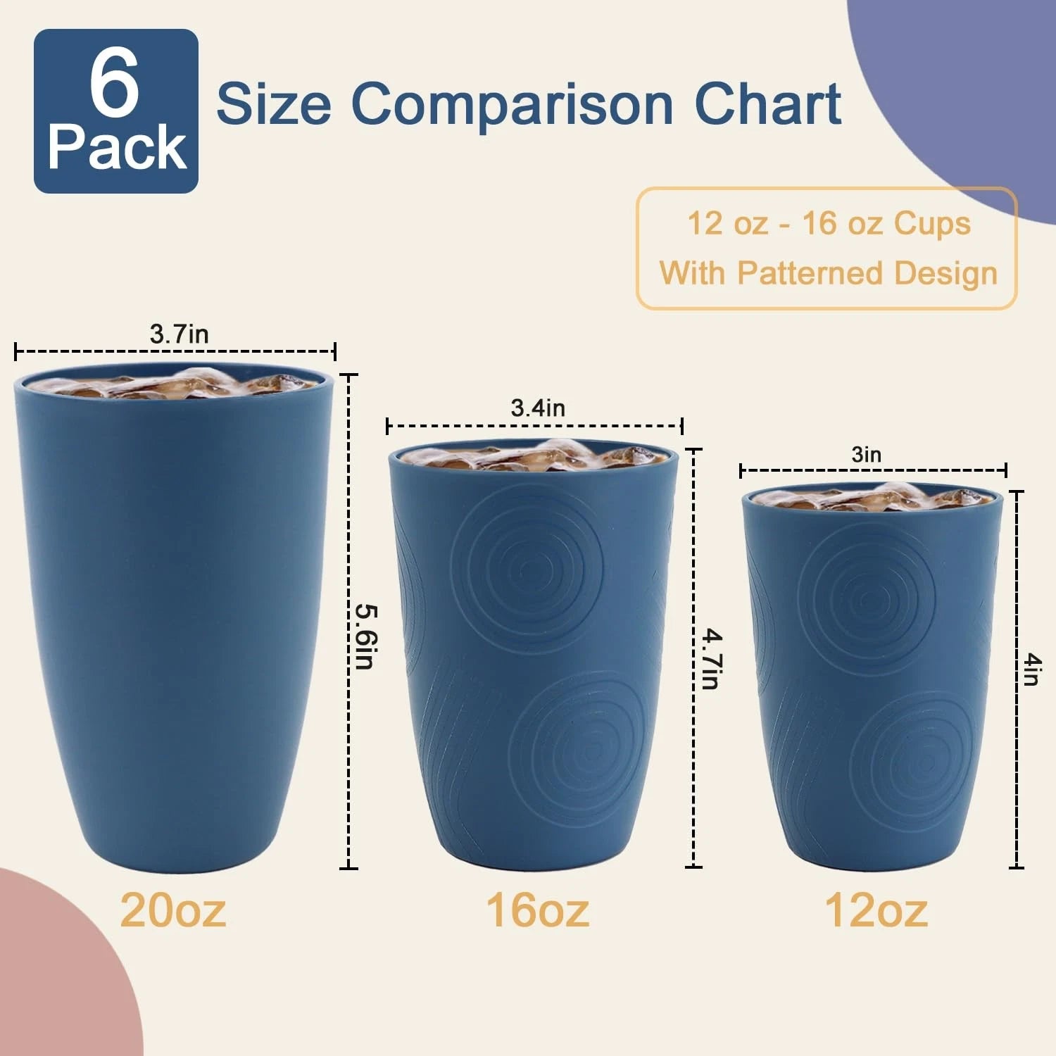 12 oz Wheat Straw Cups Set of 6, Alternatives to Plastic Cups Reusable, Unbre... | eBay