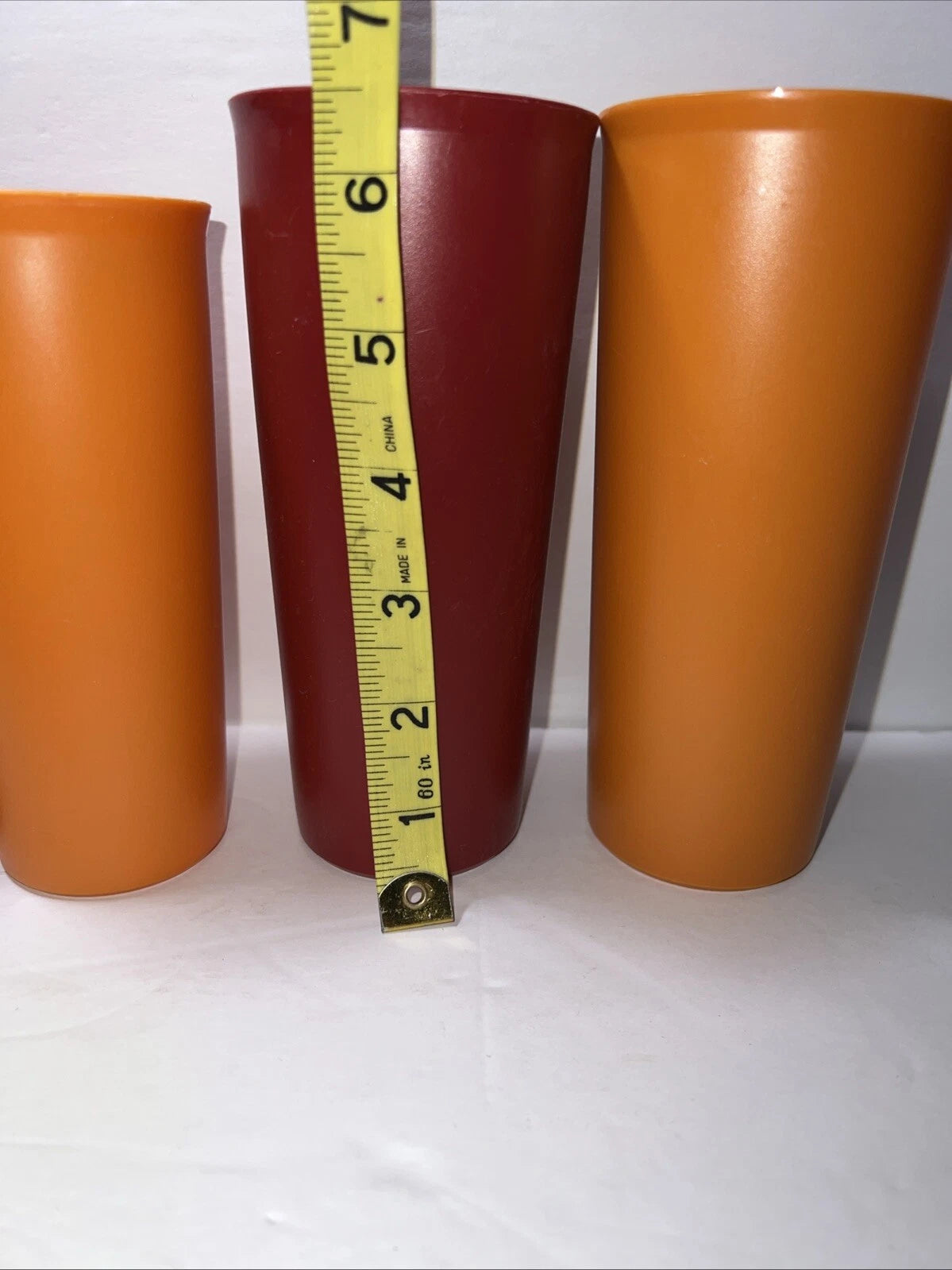 SET OF (6) Harvest VINTAGE TUPPERWARE Red Orange Plastic Glasses Tumblers | eBay