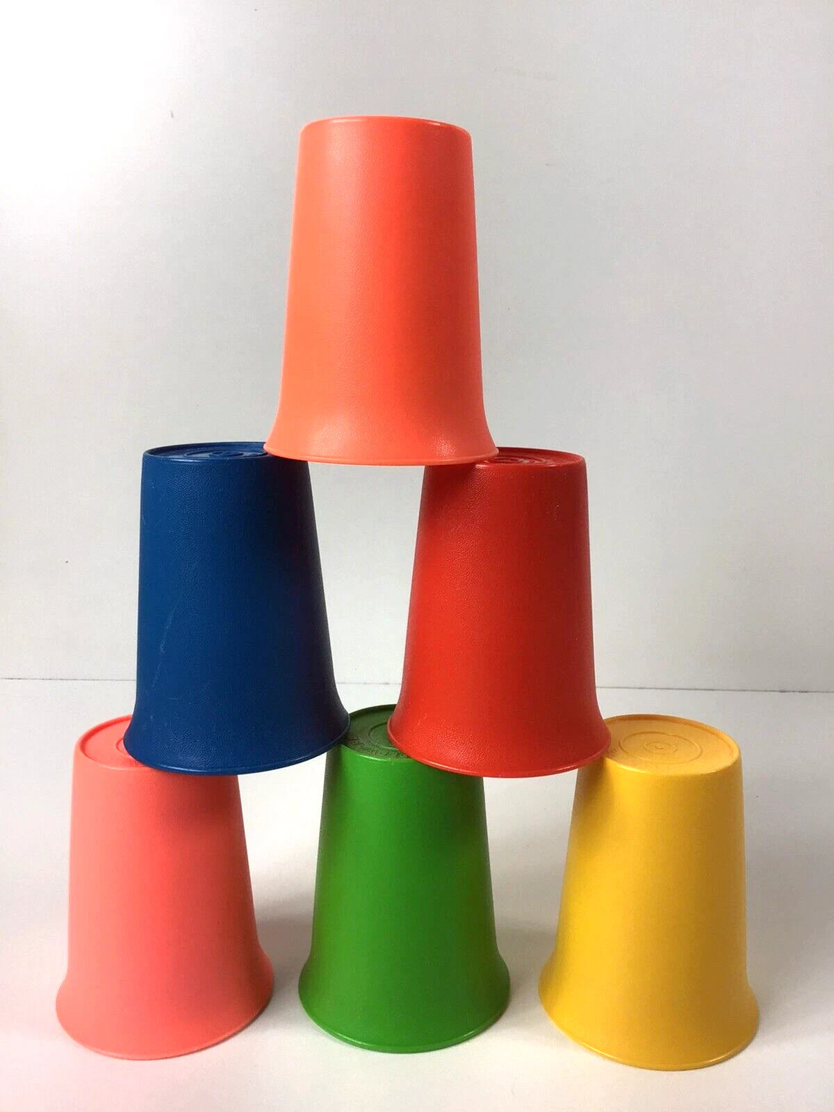 Lot of 6 Vintage Tupperware 8oz Drinking Cups Kids 109 Stacking Bell Tumblers | eBay