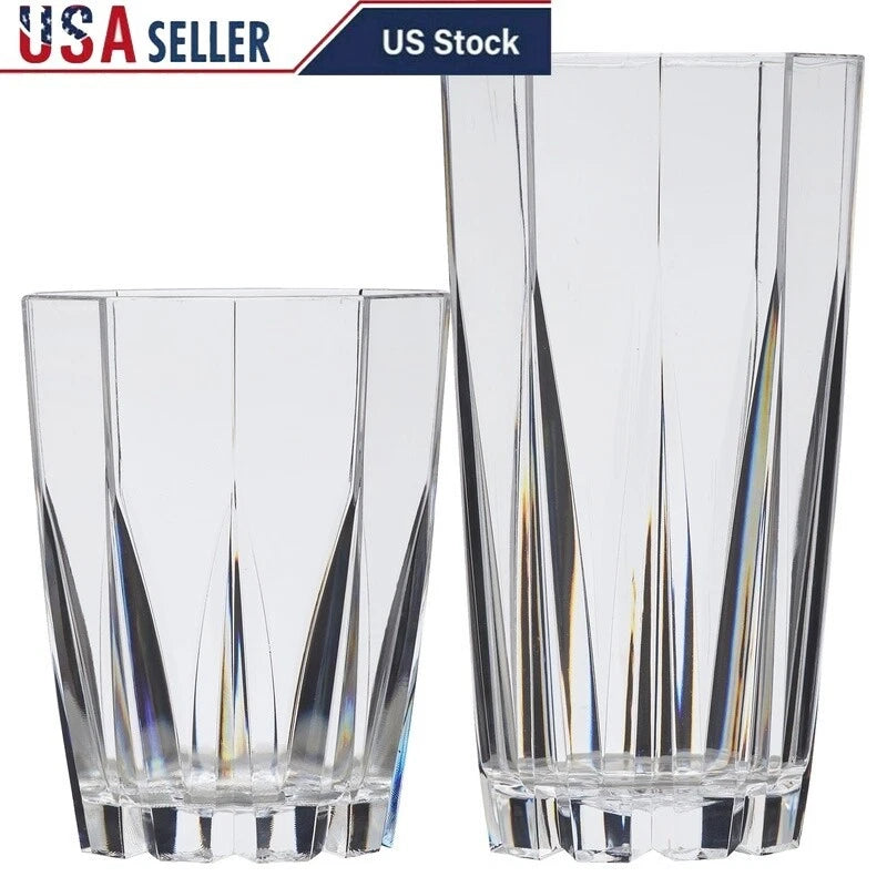 Stackable Clear Acrylic Tumblers Unbreakable Drinkware Set of 12 Home Parties US | eBay