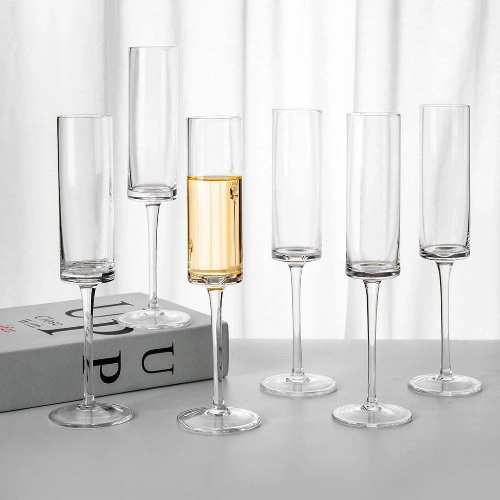 Elsjoy Set of 8 Acrylic Champagne Flutes, 6 Oz Unbreakable Champagne Glasses Reu | eBay
